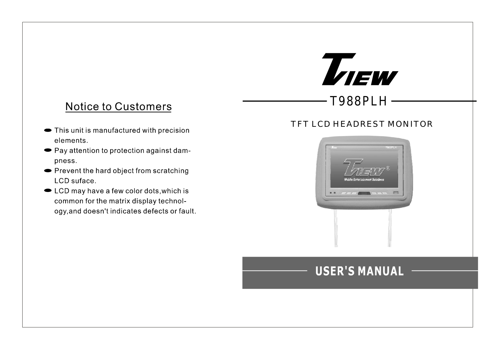 Tview T988PLH User Manual