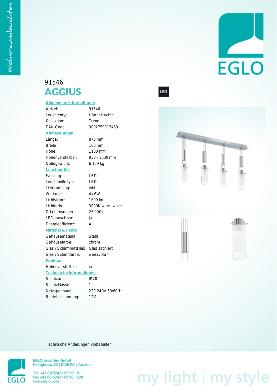 Eglo 91546 Service Manual