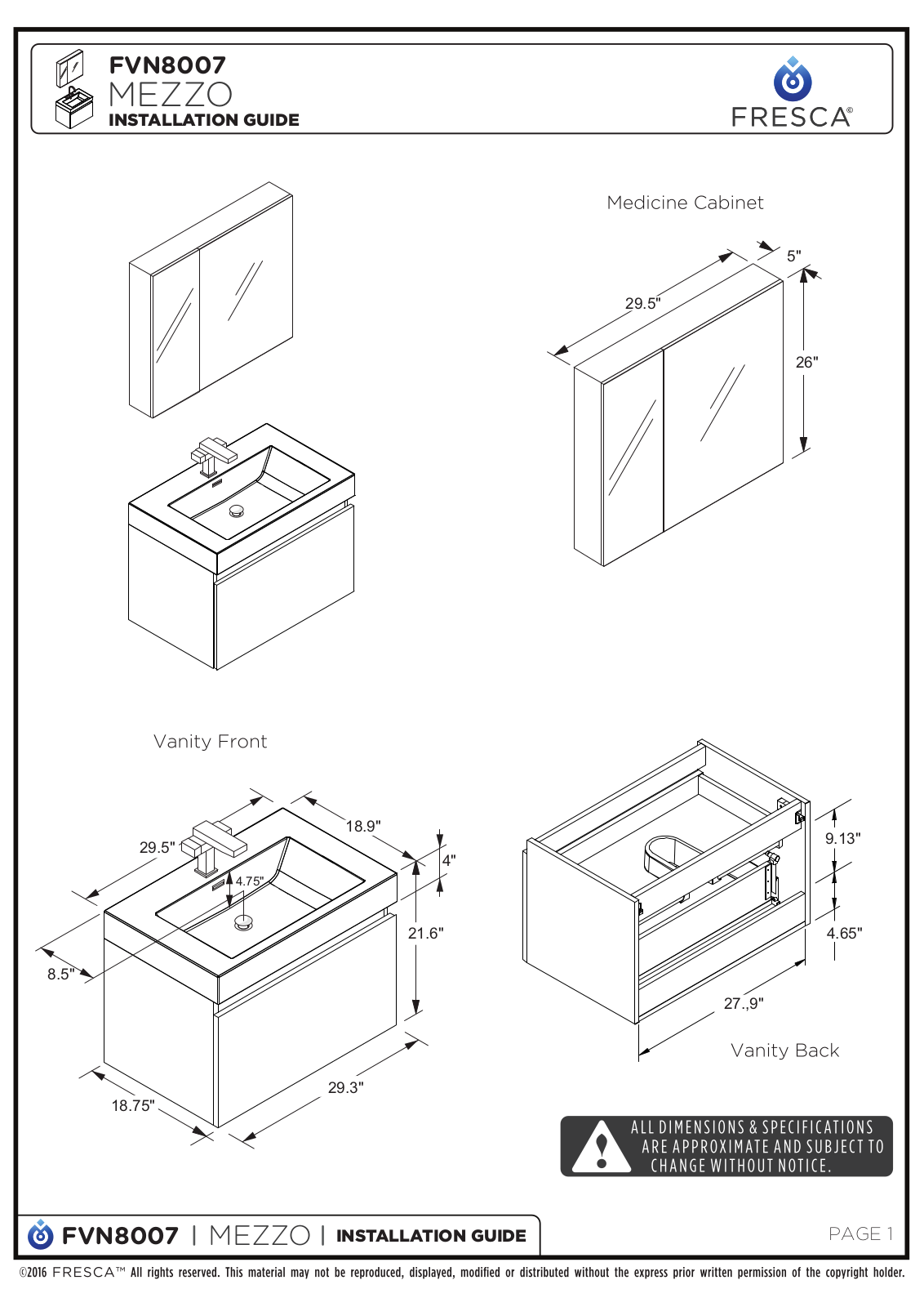 Fresca FBH11007, FBH1928 Installation & Assembly - ManualMachine.com