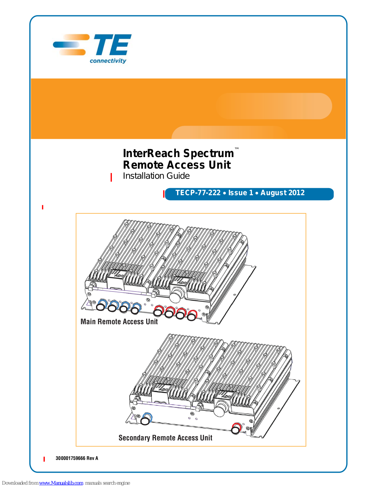 TE Connectivity InterReach Spectrum Installation Manual - ManualMachine.com