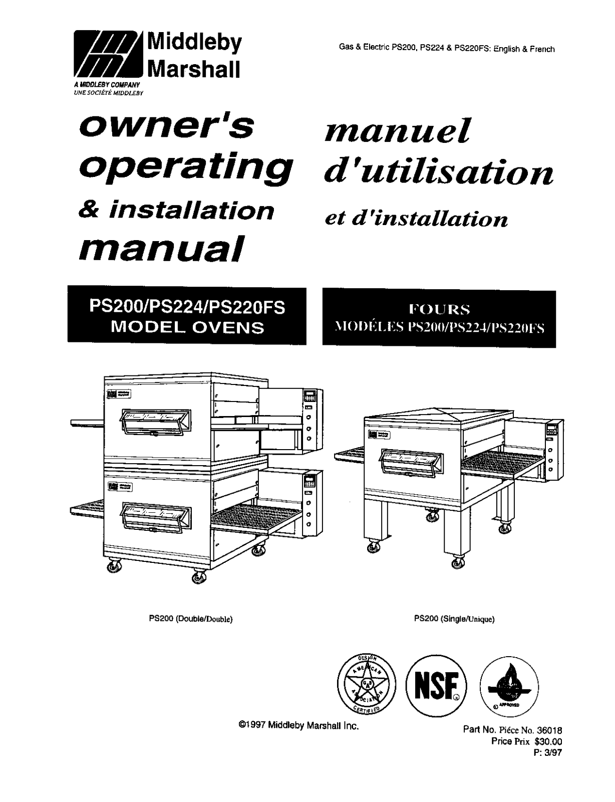 Middleby PS224 Operators Manual