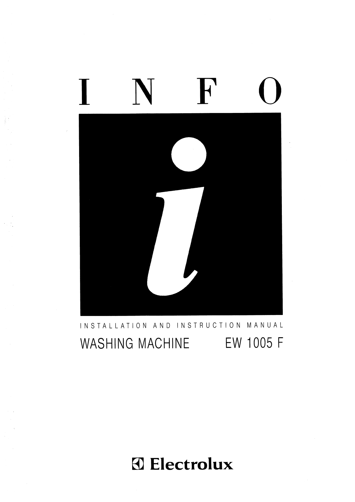 Electrolux EW1005F Instruction Manual