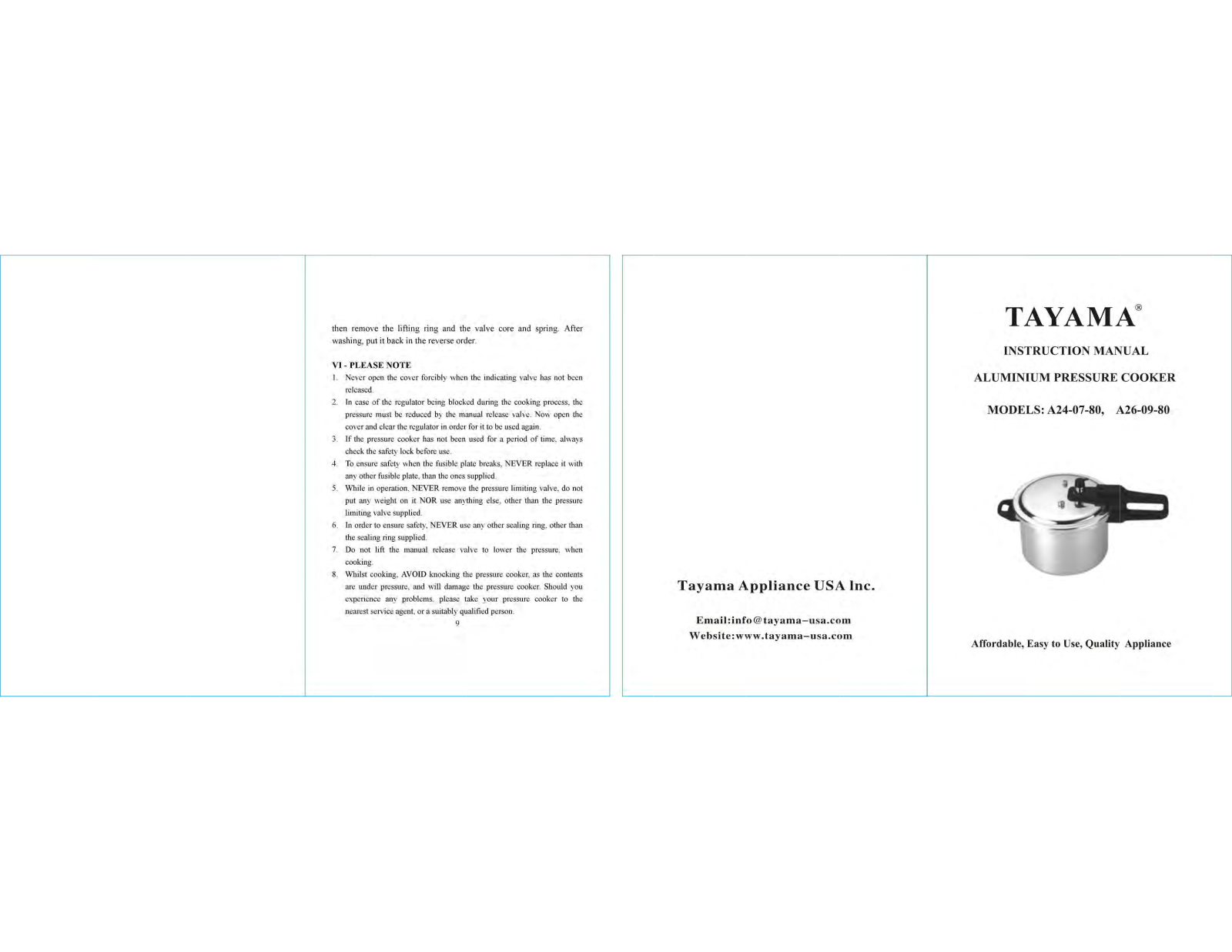 Tayama A24-07-80 User Manual