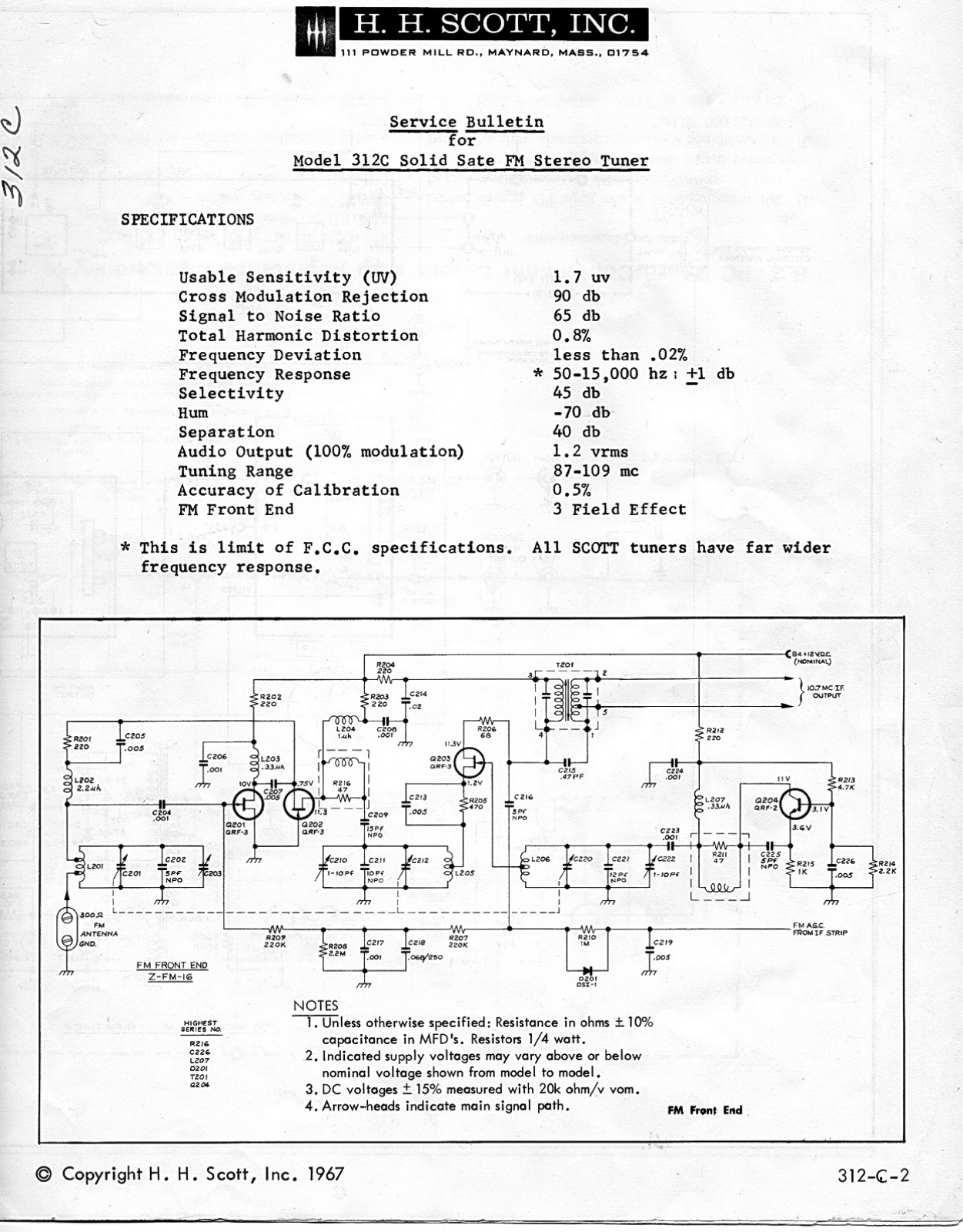 Scott 312C Service Manual