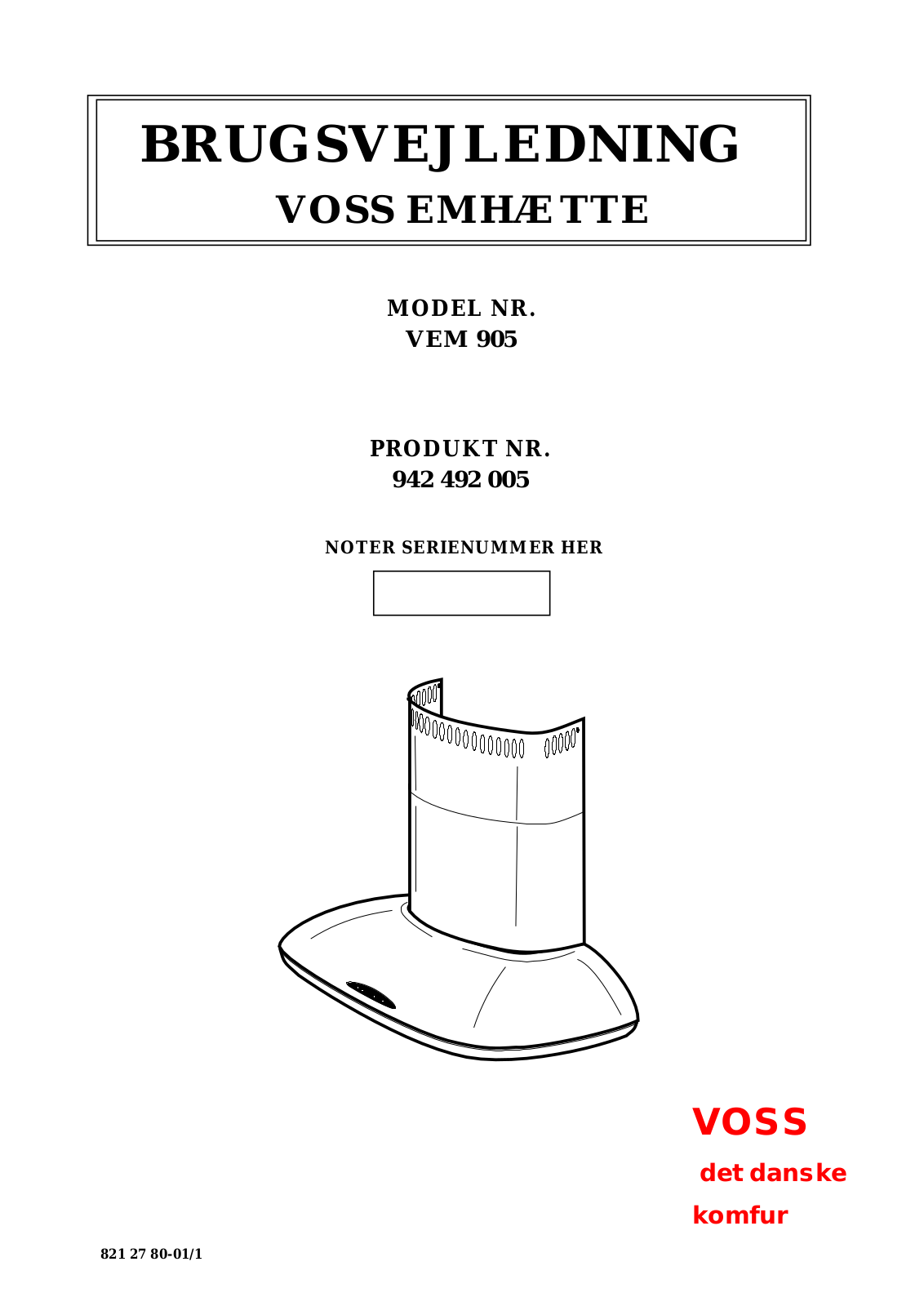 Voss VEM920-0, VEM905 User Manual