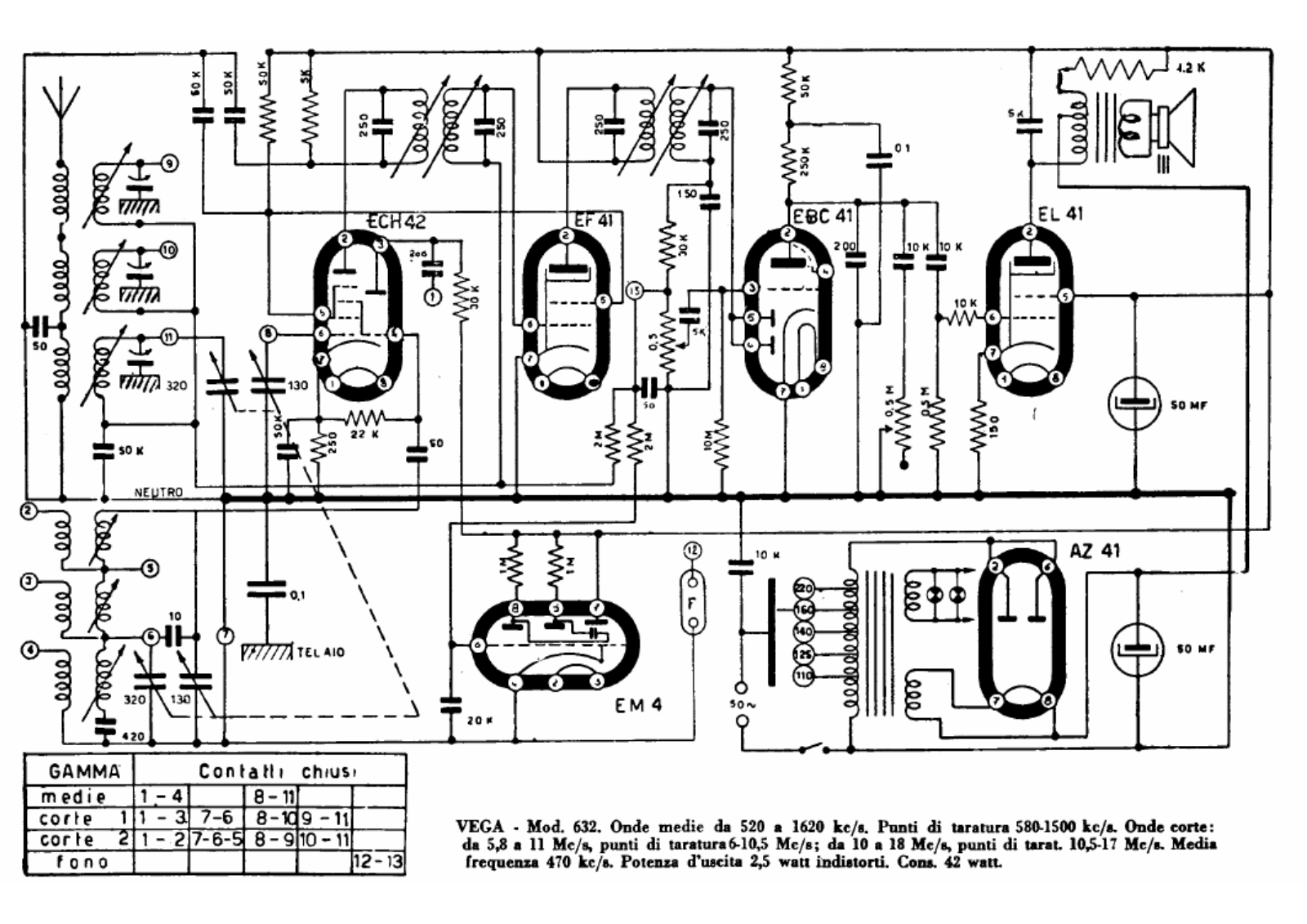 Vega 632 schematic