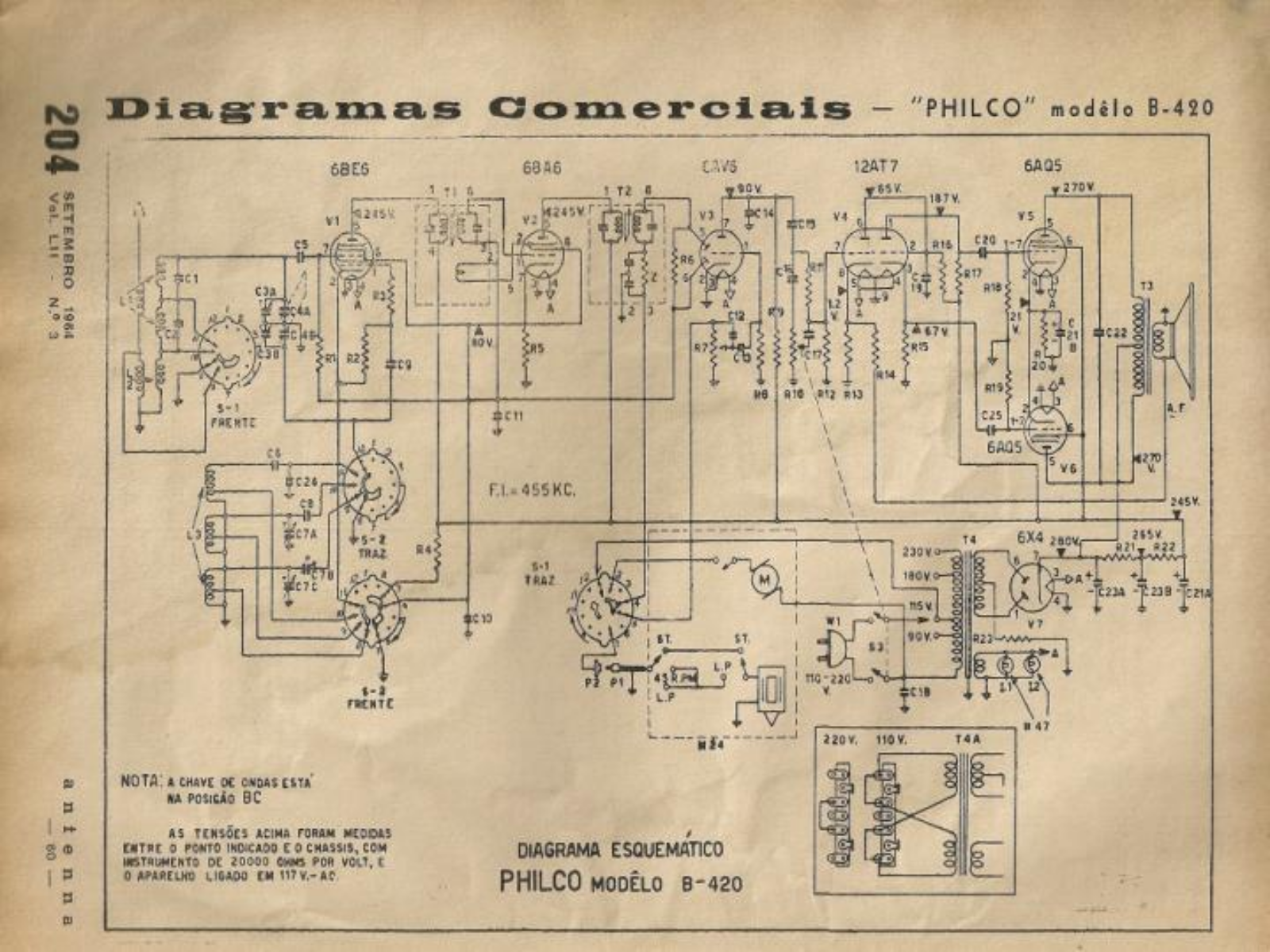 Philco B-420 Schematic