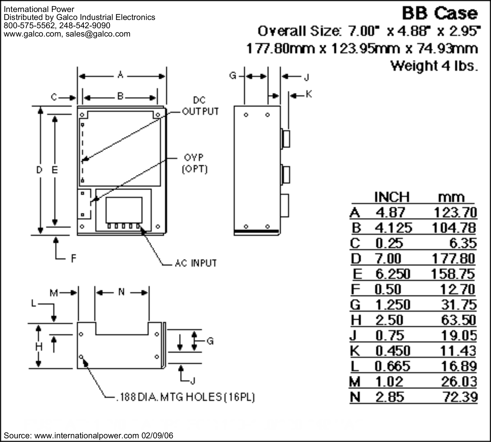 International Power BB Case Dimensional Sheet - ManualMachine.com