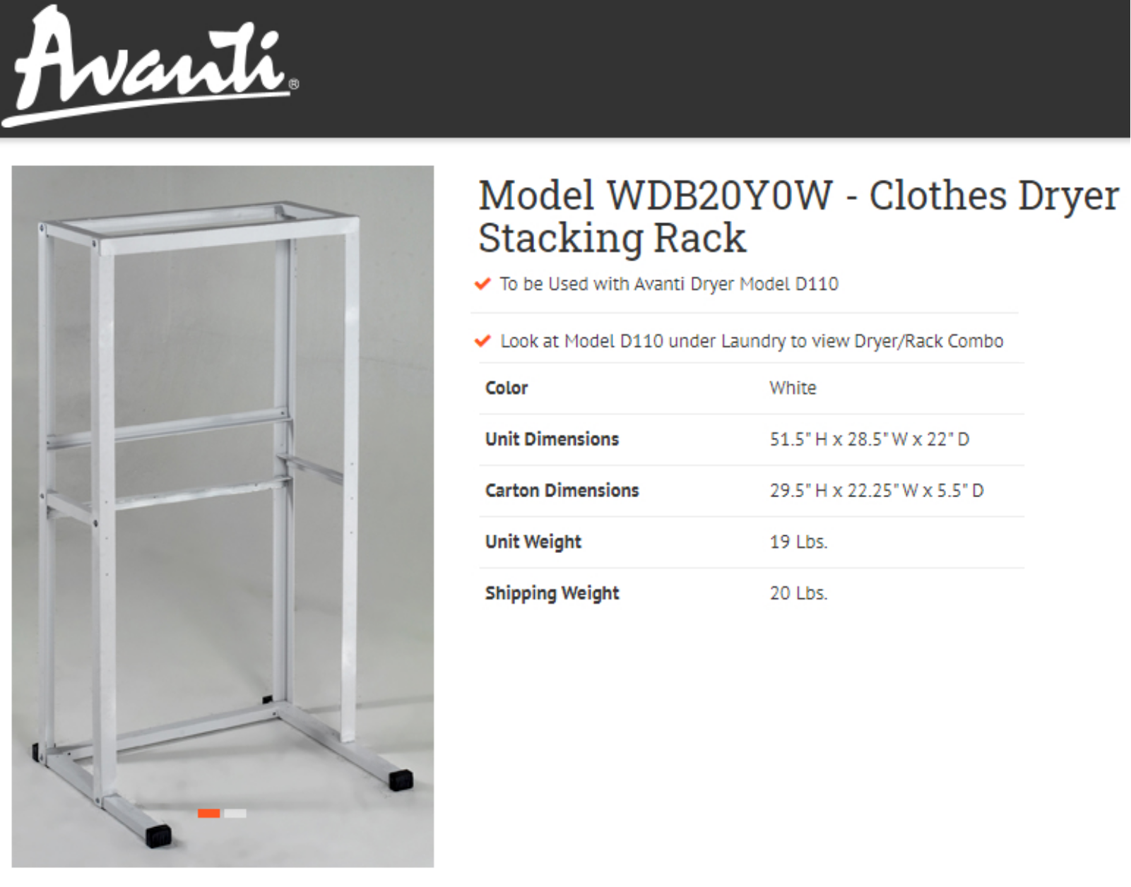 Avanti Products BDJD1045 Specifications - ManualMachine.com