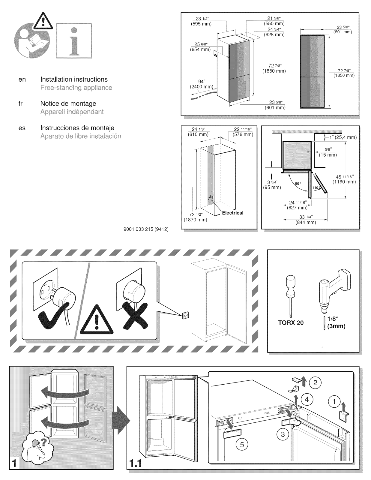 Bosch B10CB80NVW/05, B10CB80NVW/03, B10CB80NVW/01, B10CB80NVS/01, B10CB80NVB/05 Installation Guide