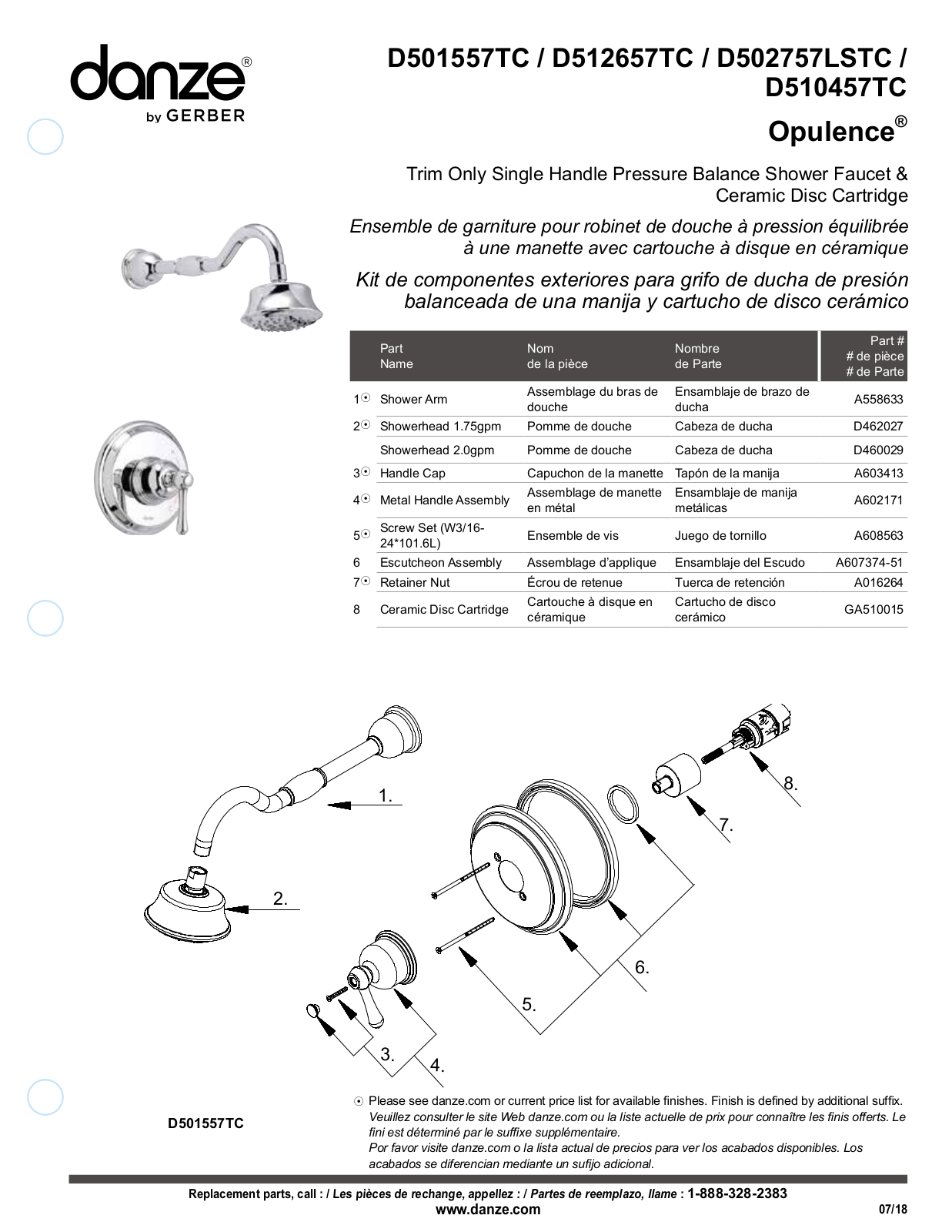 Gerber D501557BNTC, D501557BRTC, D501557BSTC, D501557TC Installation Manual