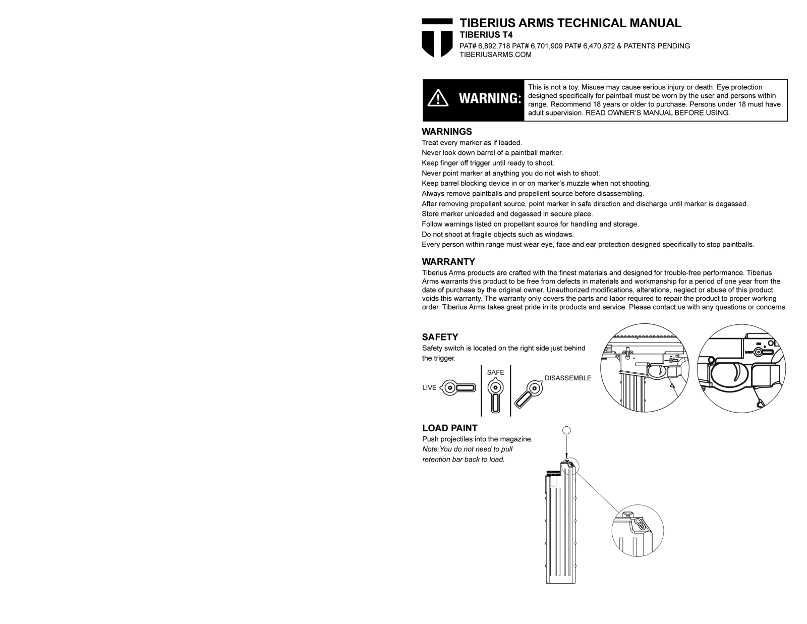 First Strike Tiberius T4, T4 User manual - ManualMachine.com