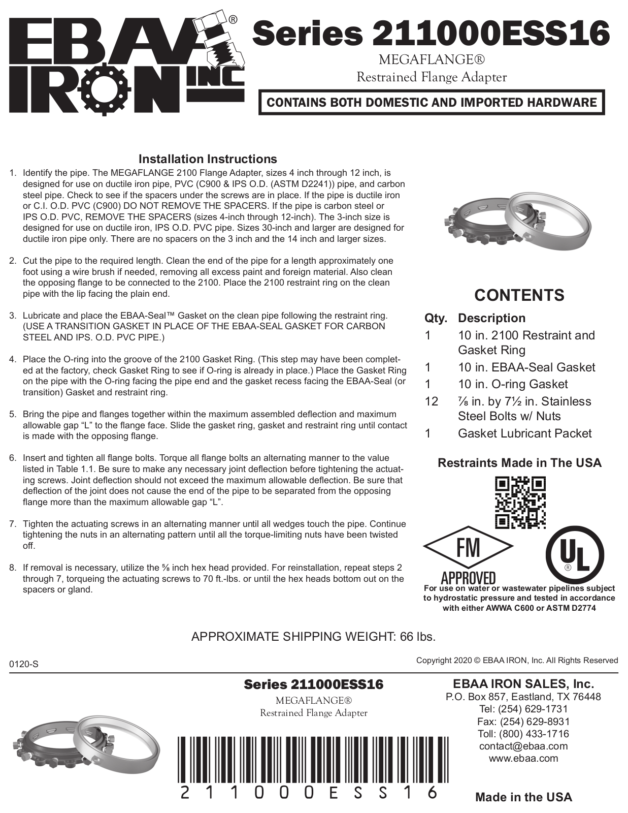 EBAA Iron 211000ESS16 Installation Manual