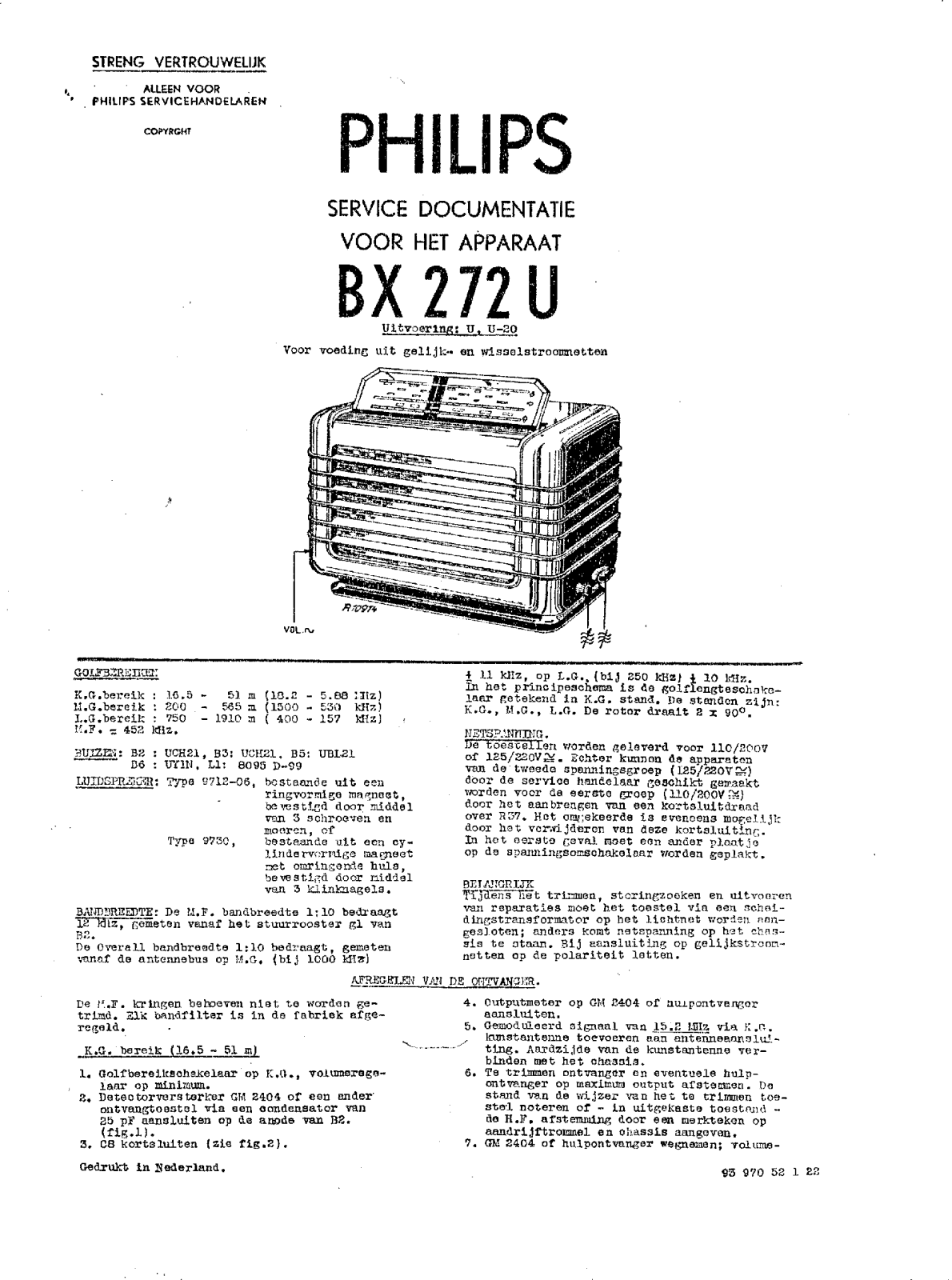 Philips BX-272-U Service Manual