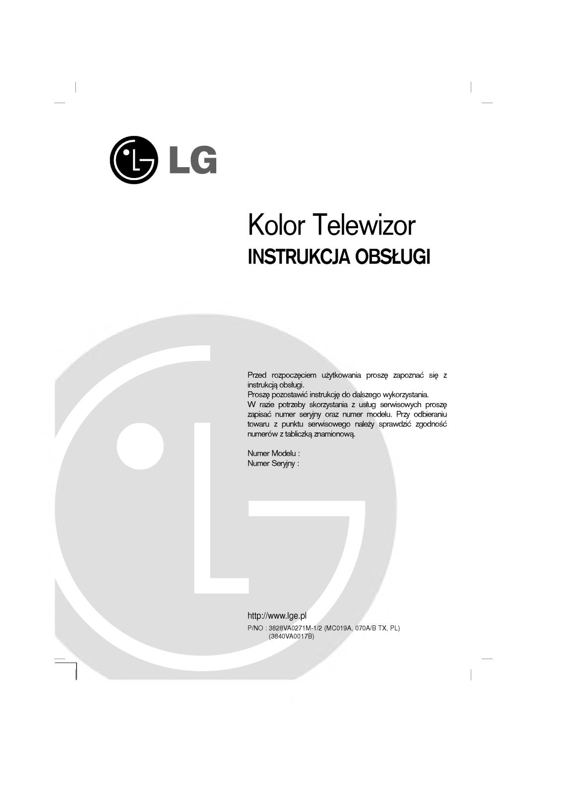 Lg CE-20F60KX, CE-21F60KX, CE-21M64KX User Manual