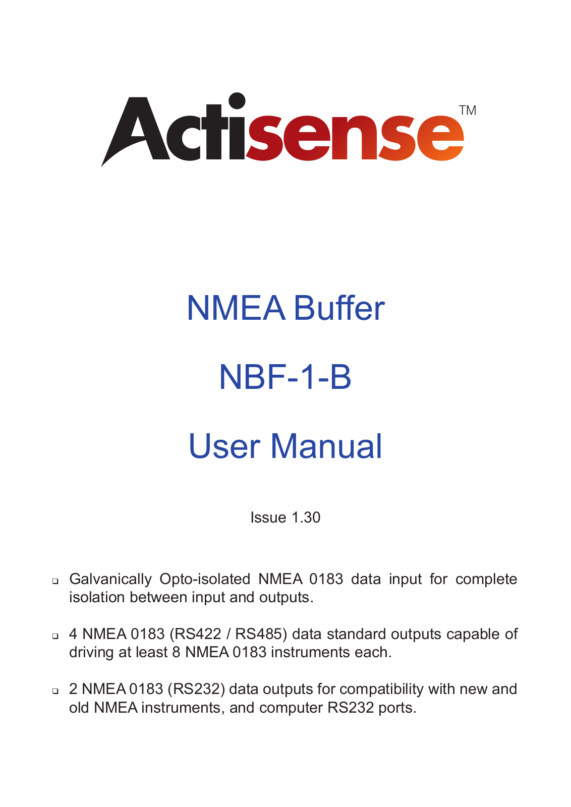 Actisense NBF-1-B User Manual