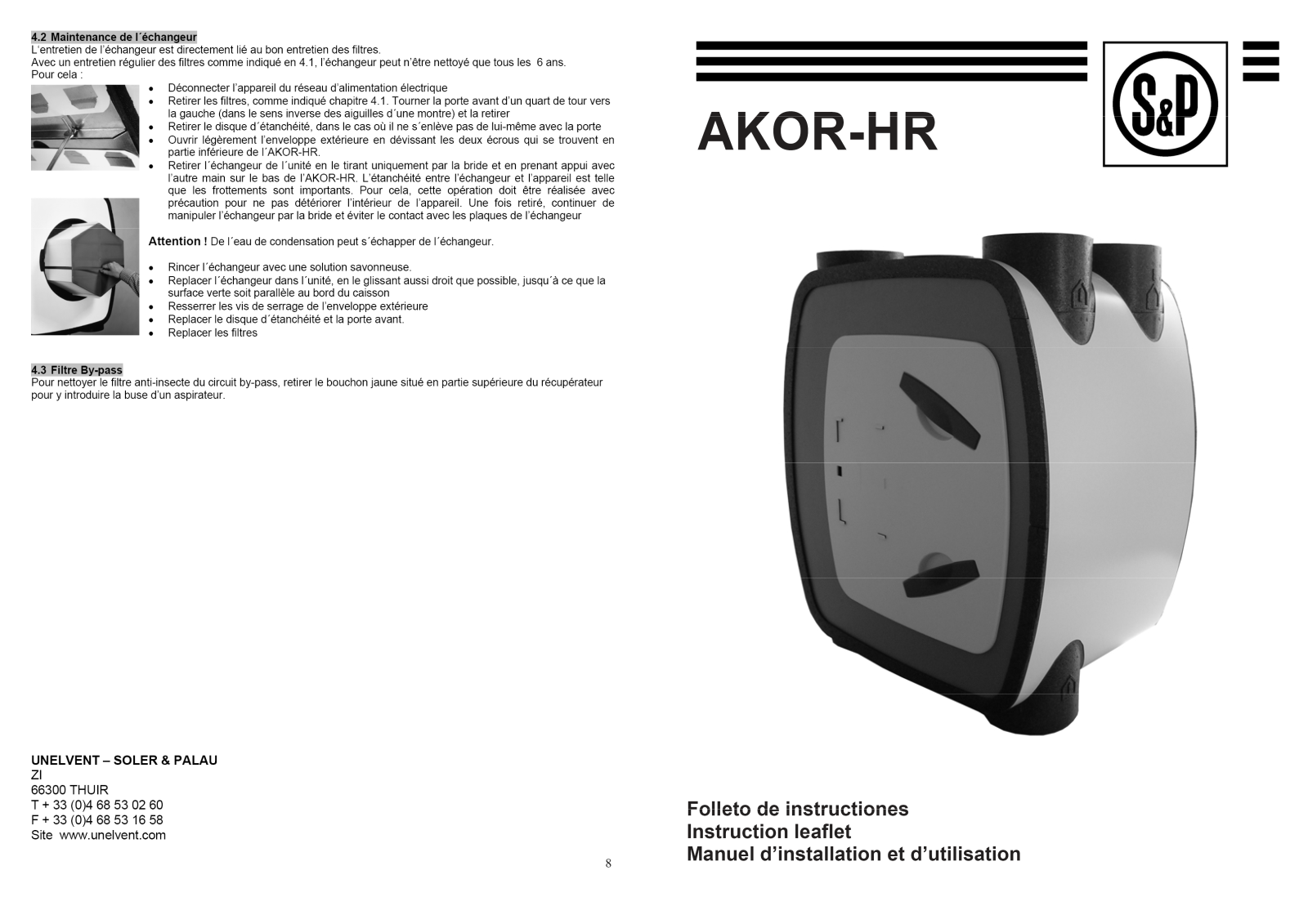 Unelvent akor-hr series Instruction Manual