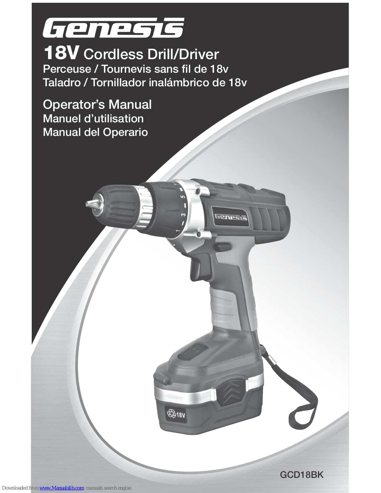 Genesis GCD18BK Operator's Manual - ManualMachine.com