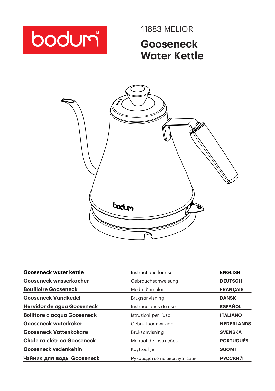 Bodum Melior User Guide - ManualMachine.com