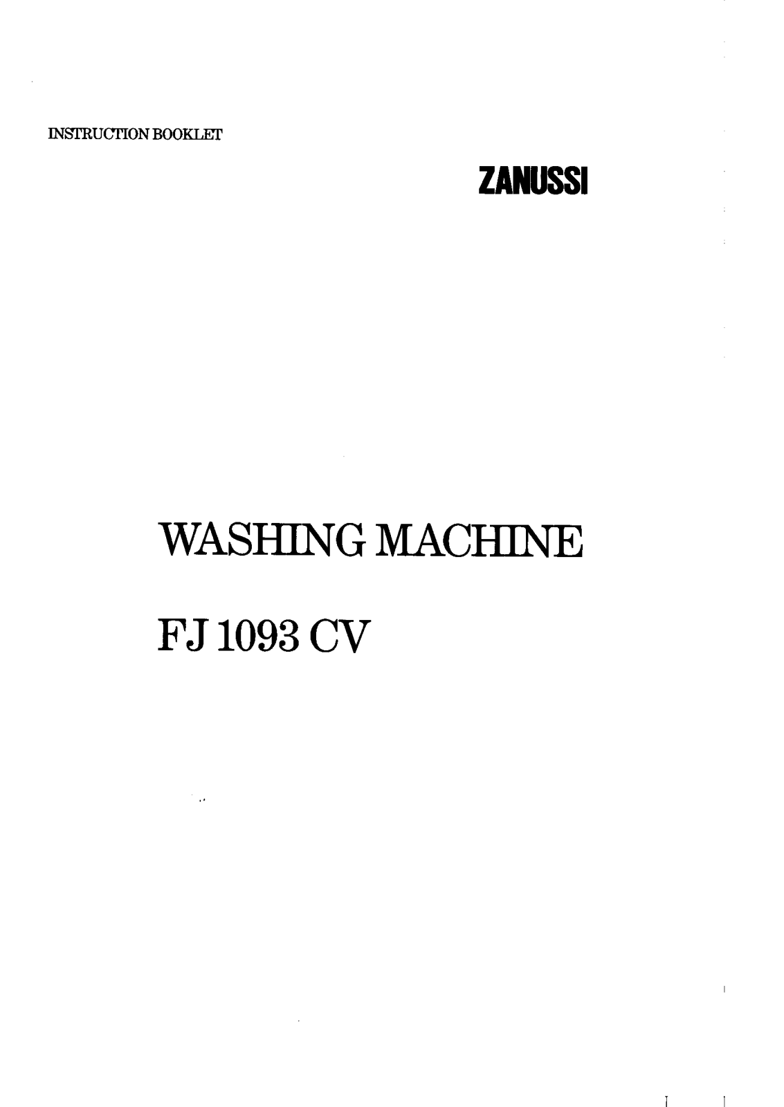 Zanussi FJ1093CV User Manual