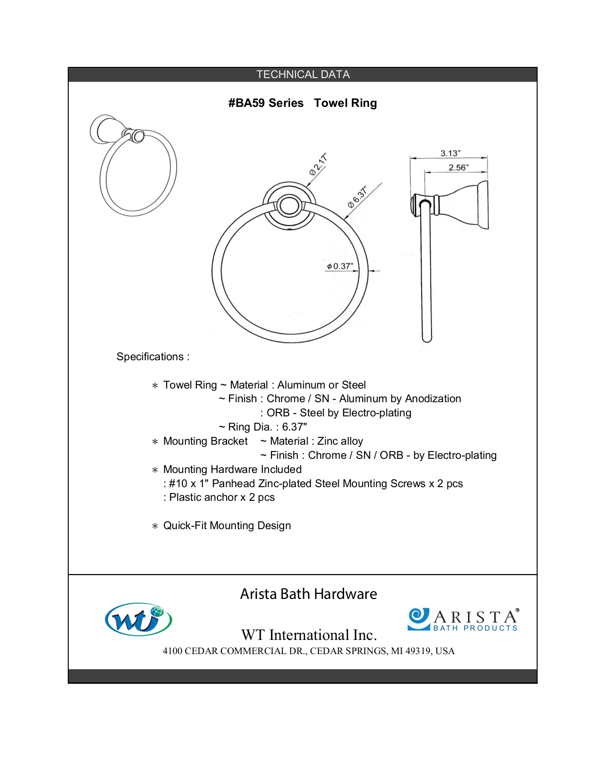 ARISTA WTIN1042 Specifications - ManualMachine.com