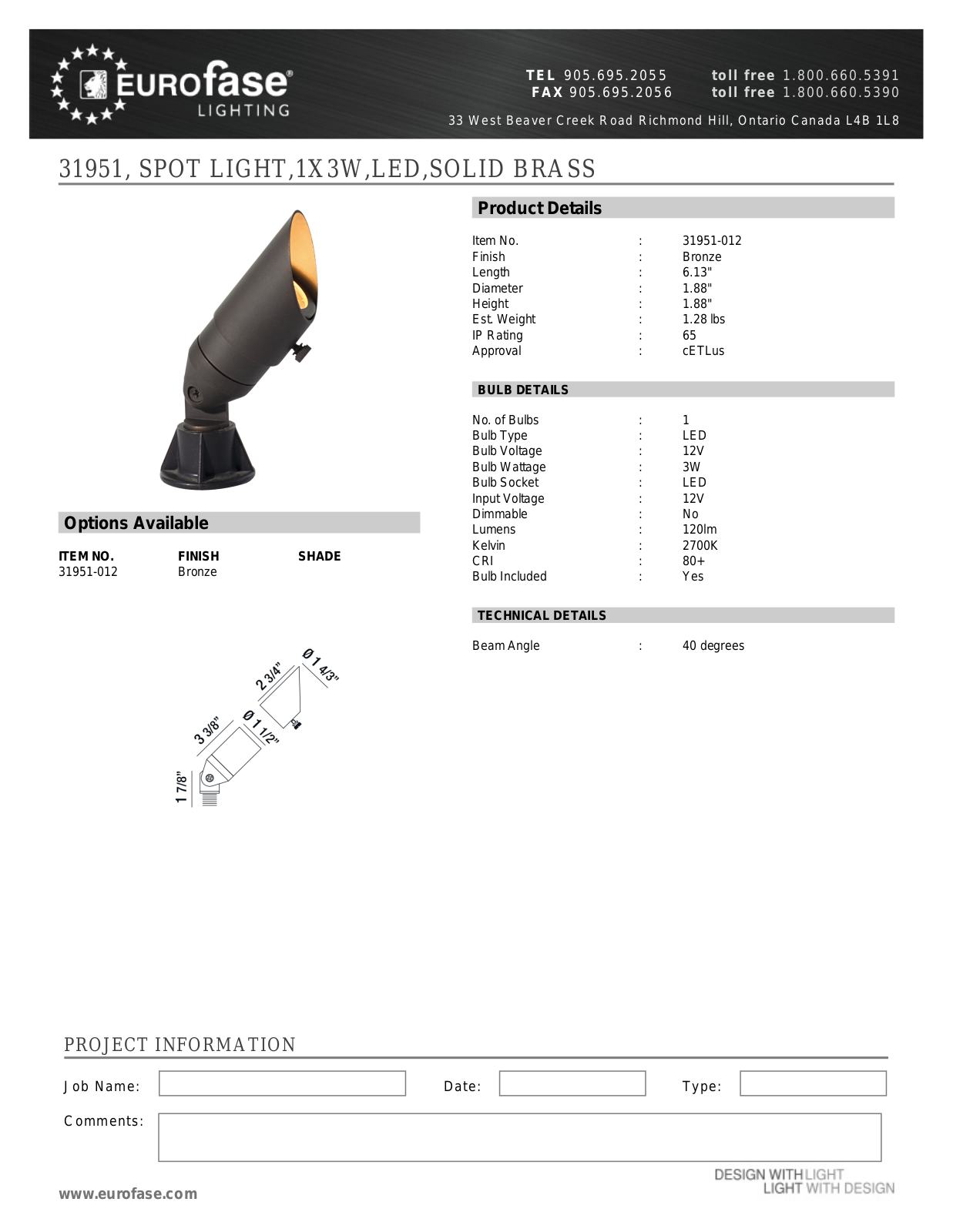 Eurofase XEO4502 Specifications - ManualMachine.com