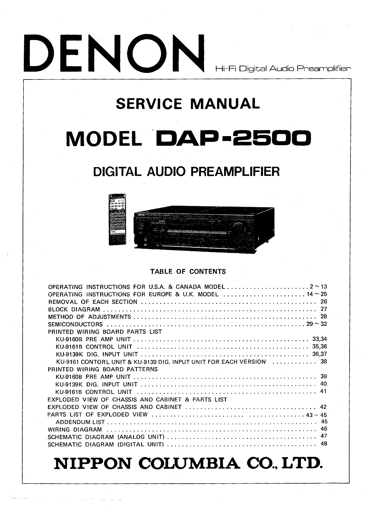 Denon DAP-2500 Service Manual