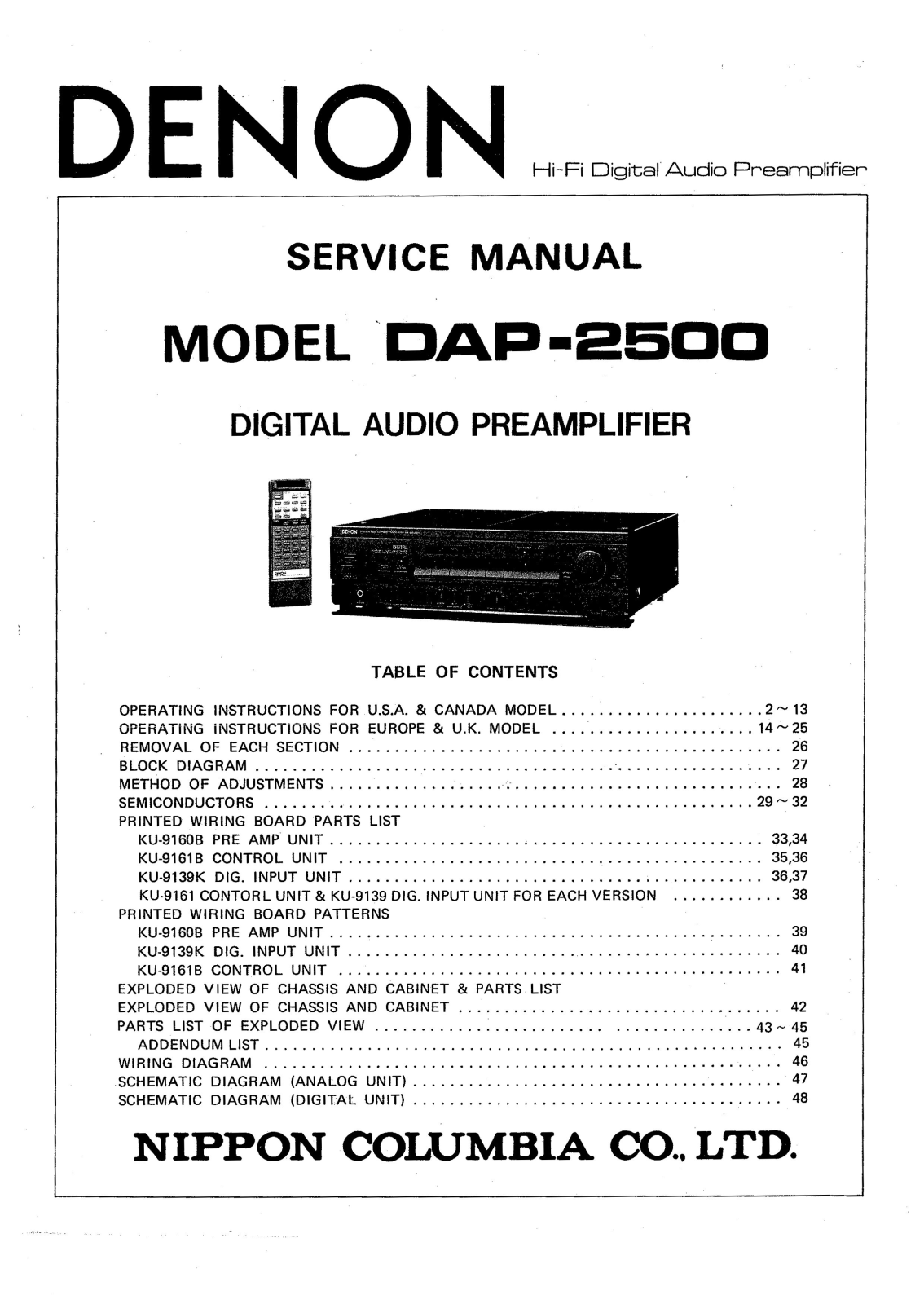 Denon DAP-2500 Service Manual