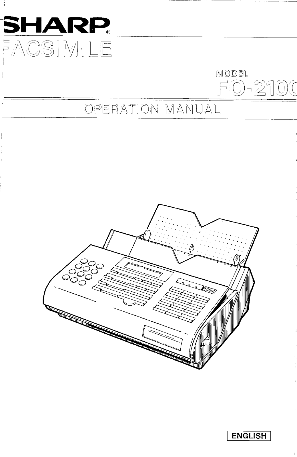 Sharp FO-2100 Operating Manual