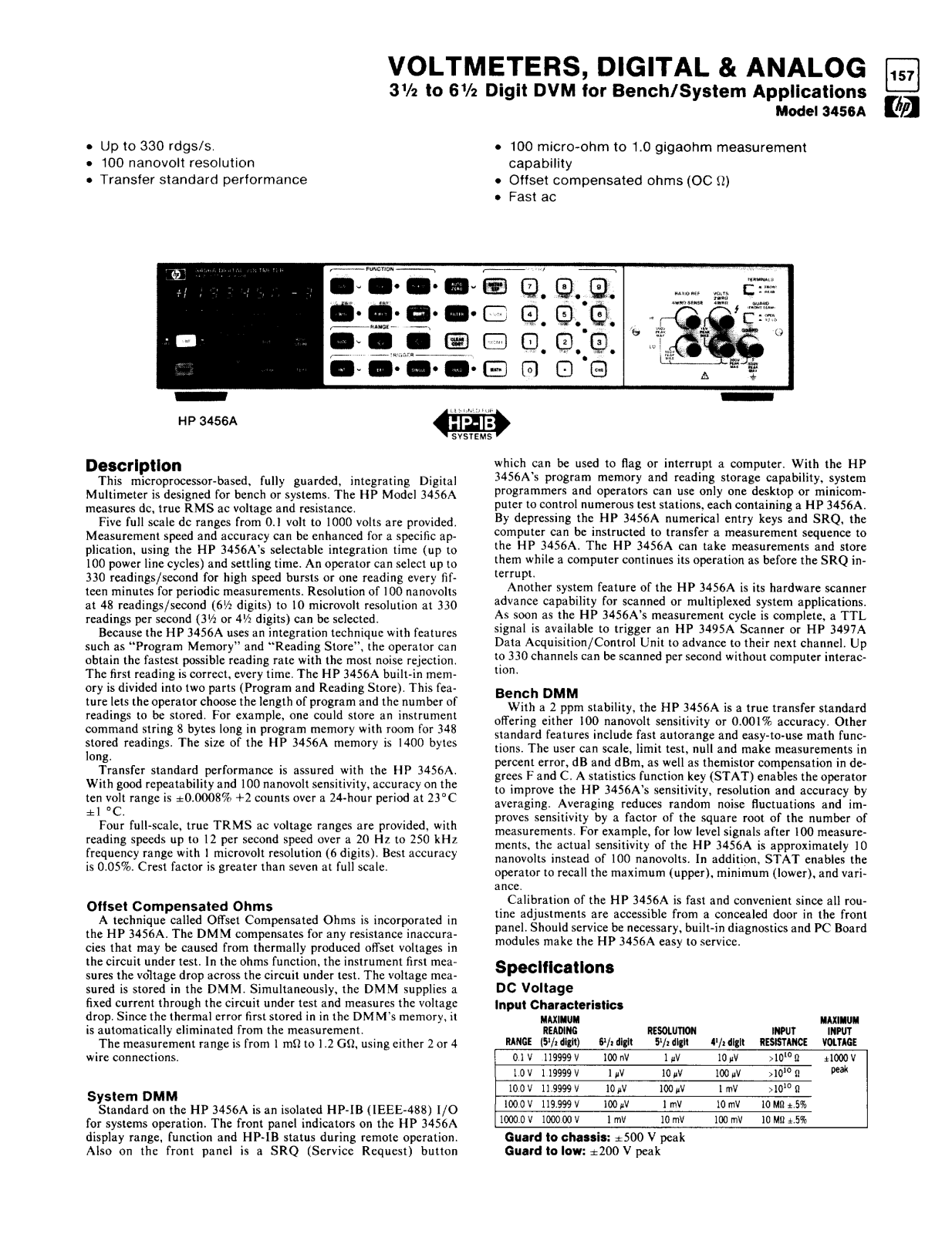 HP 3456a schematic