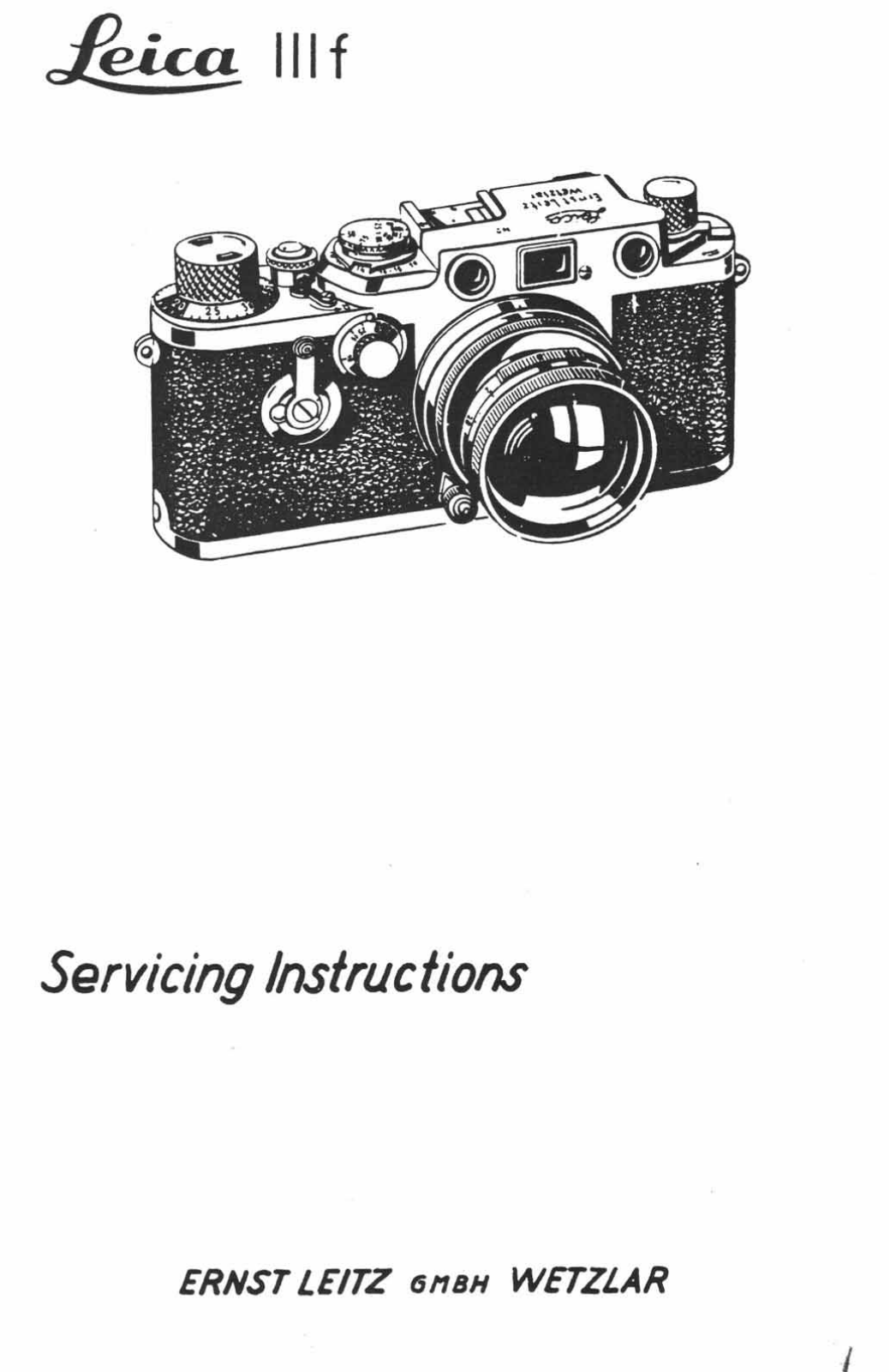Leica IIIF Repair Manual