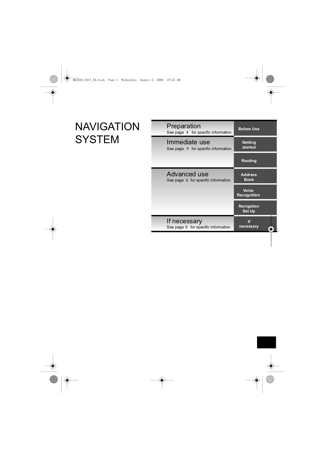 Mazda 6 Hatchback 2007 Navigation Manual