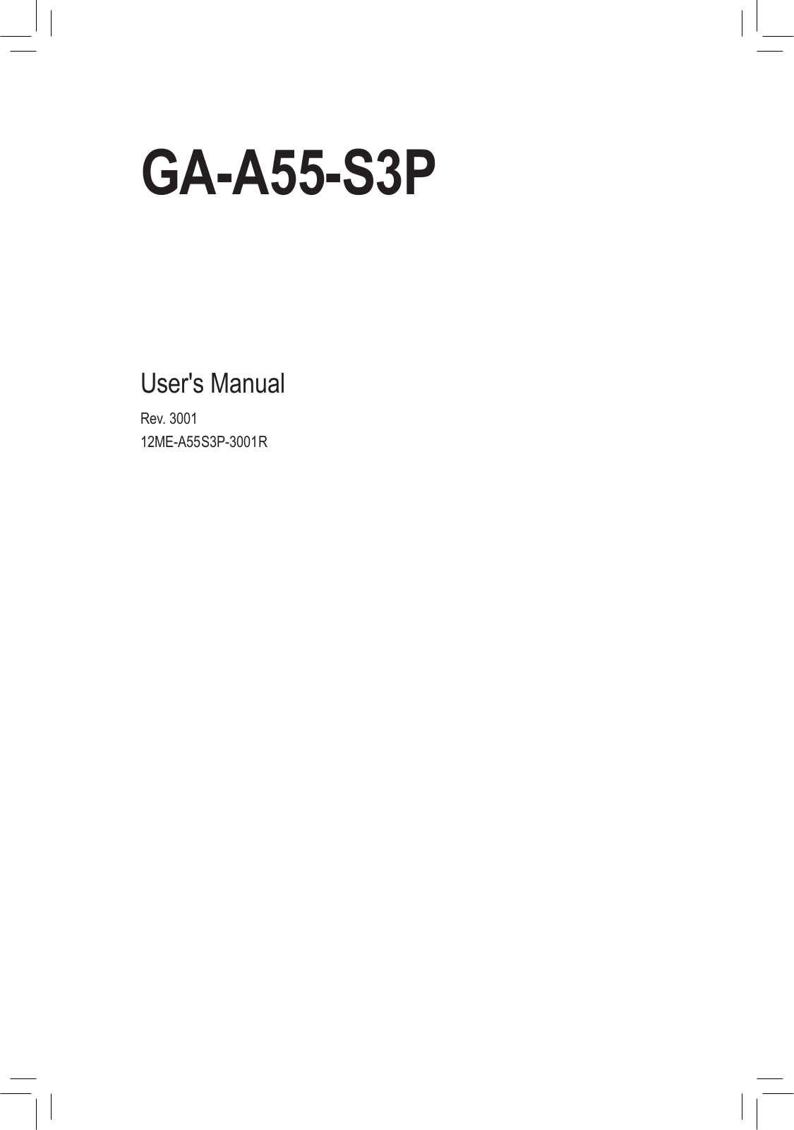 Gigabyte GA-A55-S3P User Manual