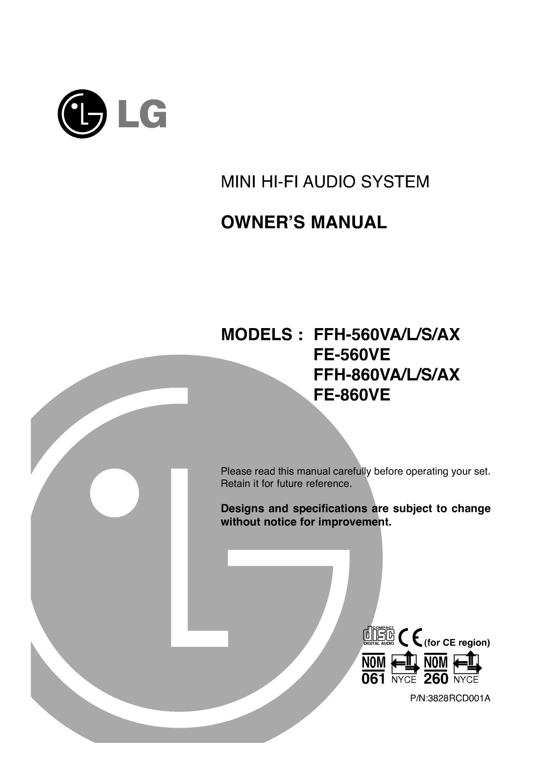 LG FFH-860VA, FFH-560VA User Manual