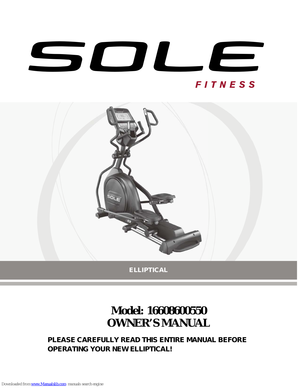 Sole Fitness 16608600550 Owner's Manual