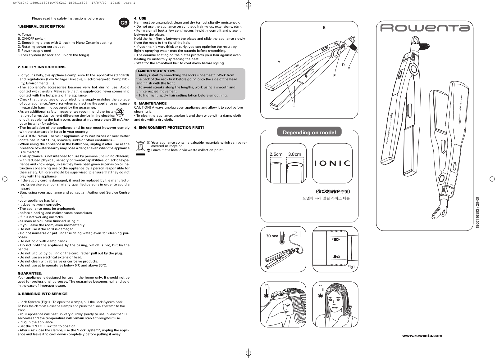 Rowenta CF 7362 User Manual