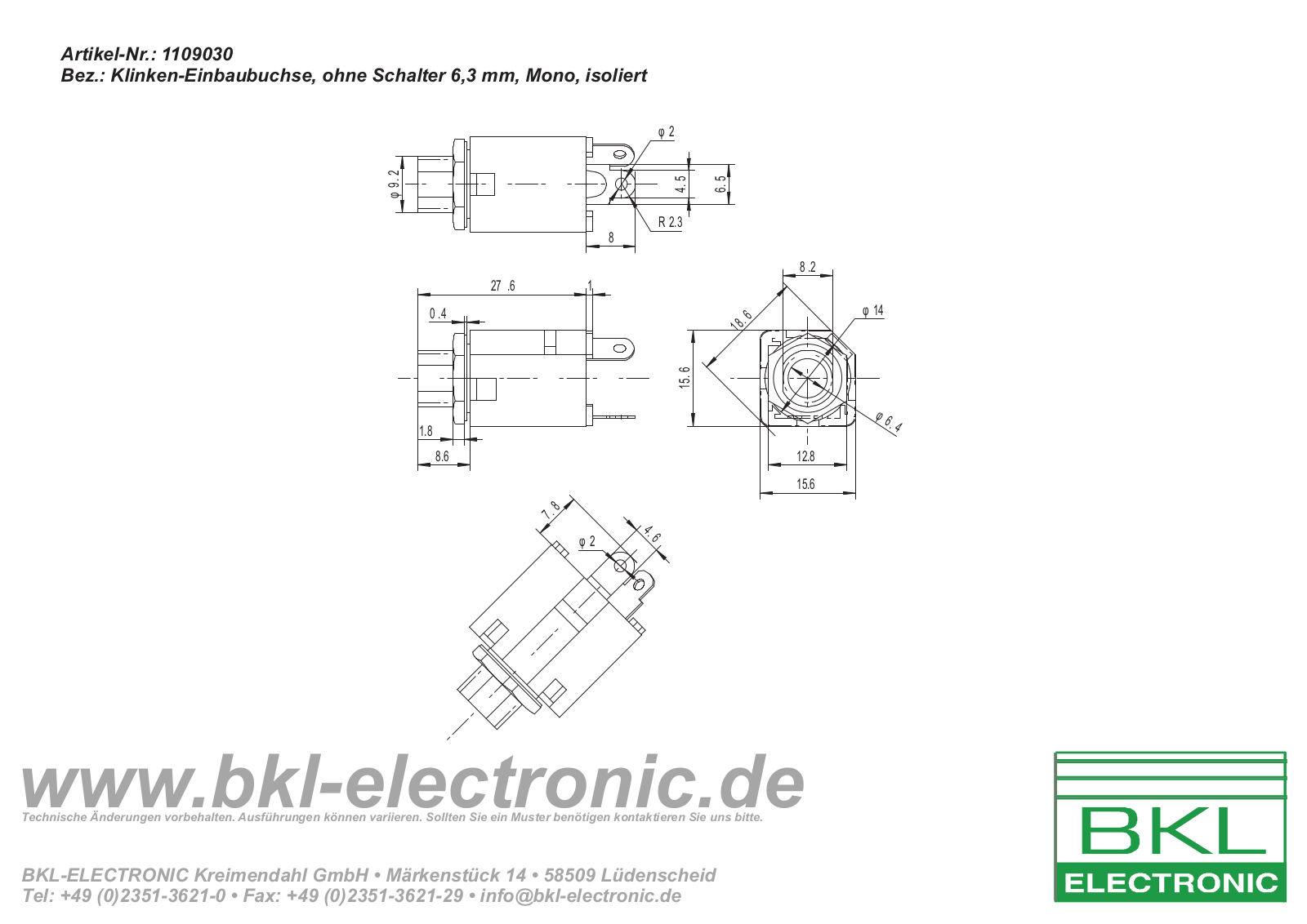 BKL BKL 1109030 Datasheet - ManualMachine.com