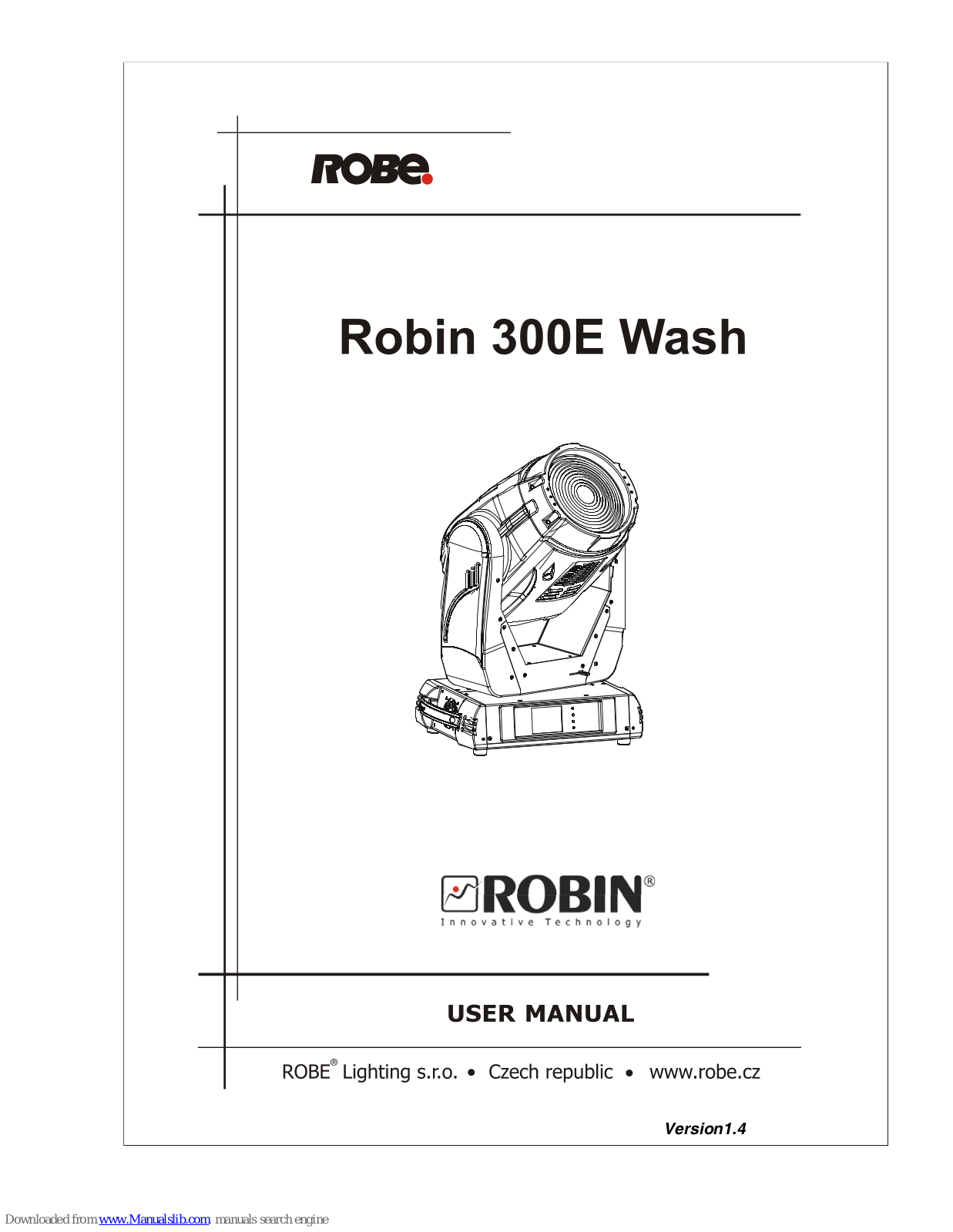 Robe robin 300e wash User Manual