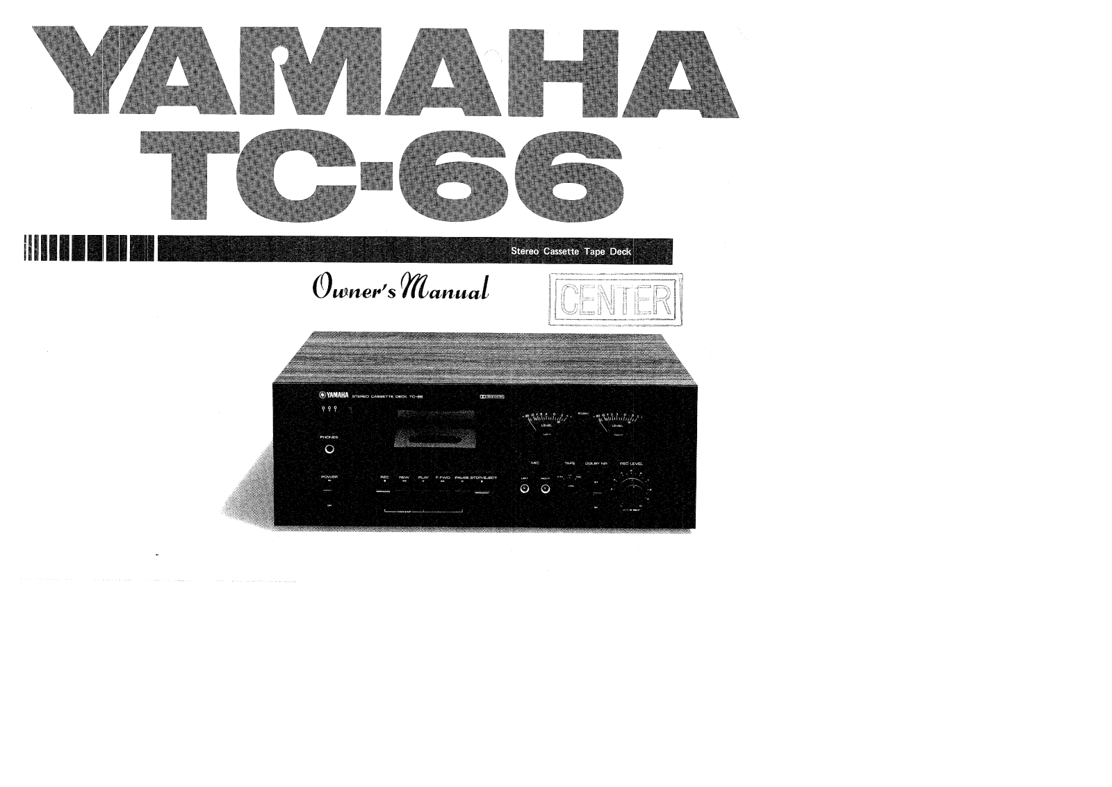 Yamaha TC-66 User Manual