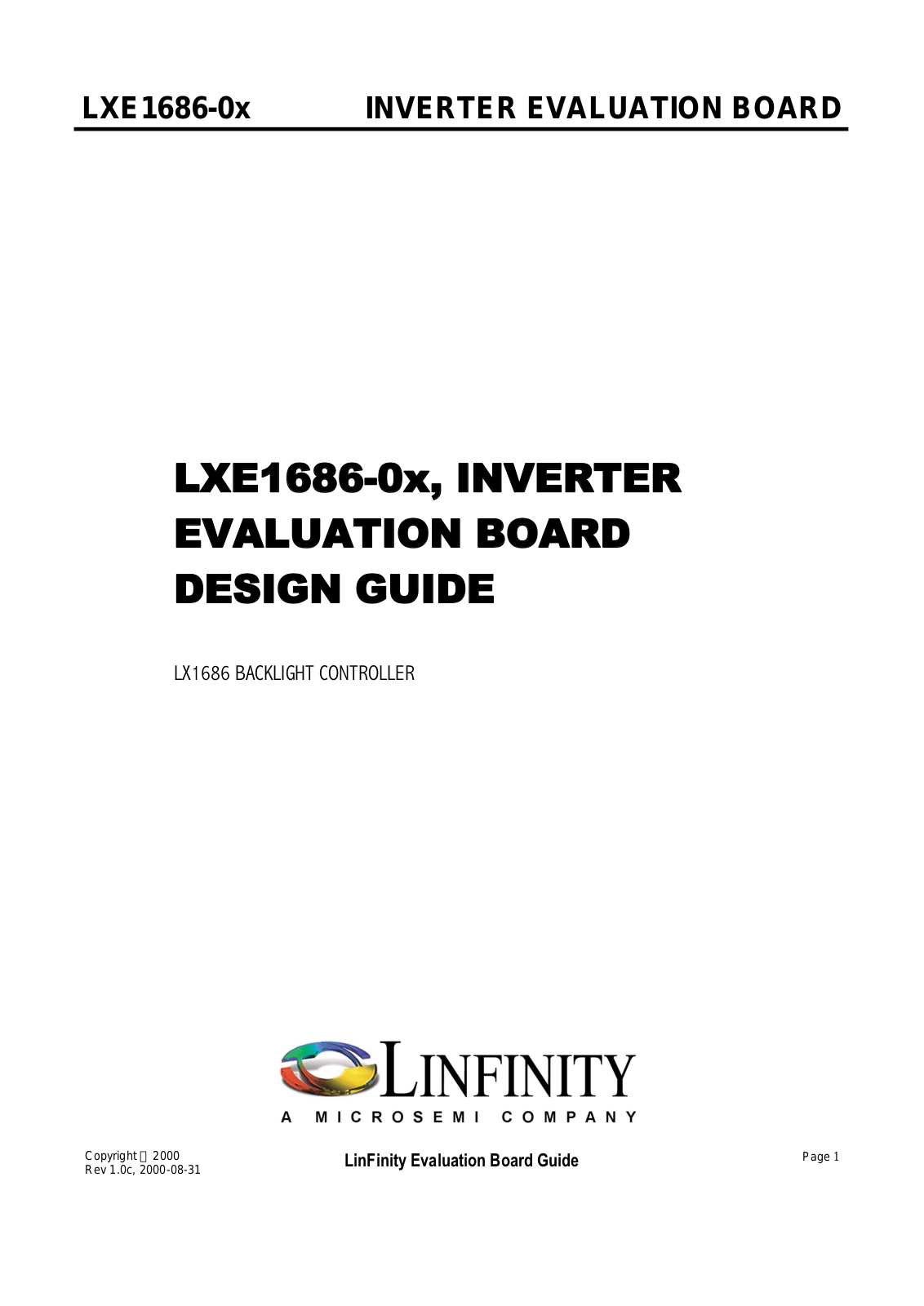 Microsemi Corporation LXE1686-03, LXE1686-01 Datasheet