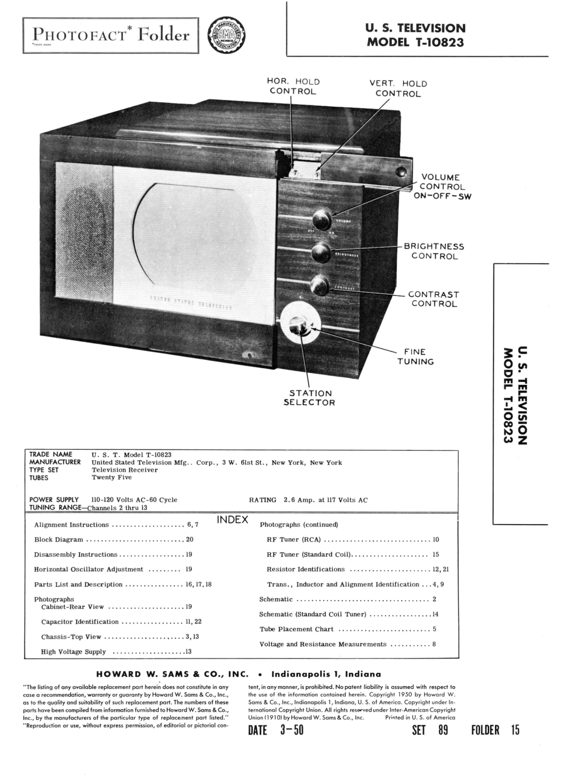 US Television t 10823 schematic - ManualMachine.com