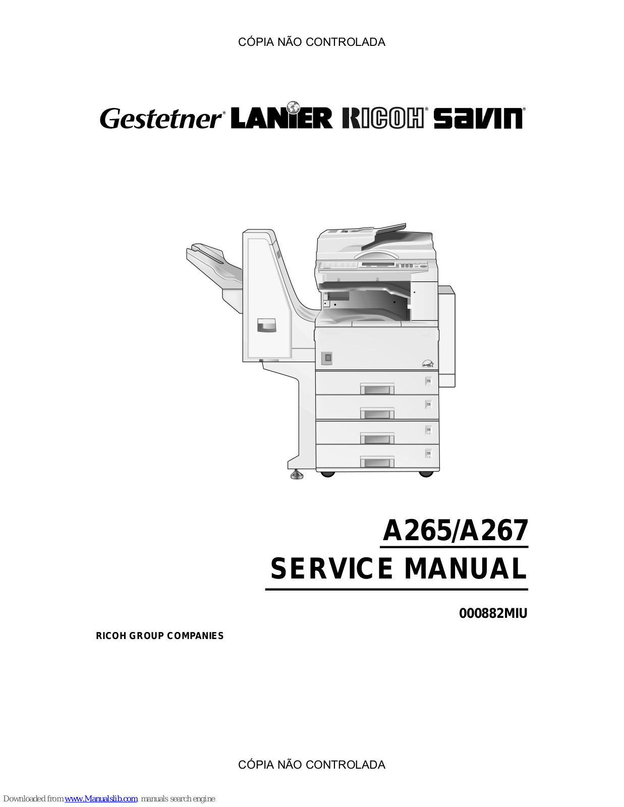 Gestetner A265, A267 Service Manual