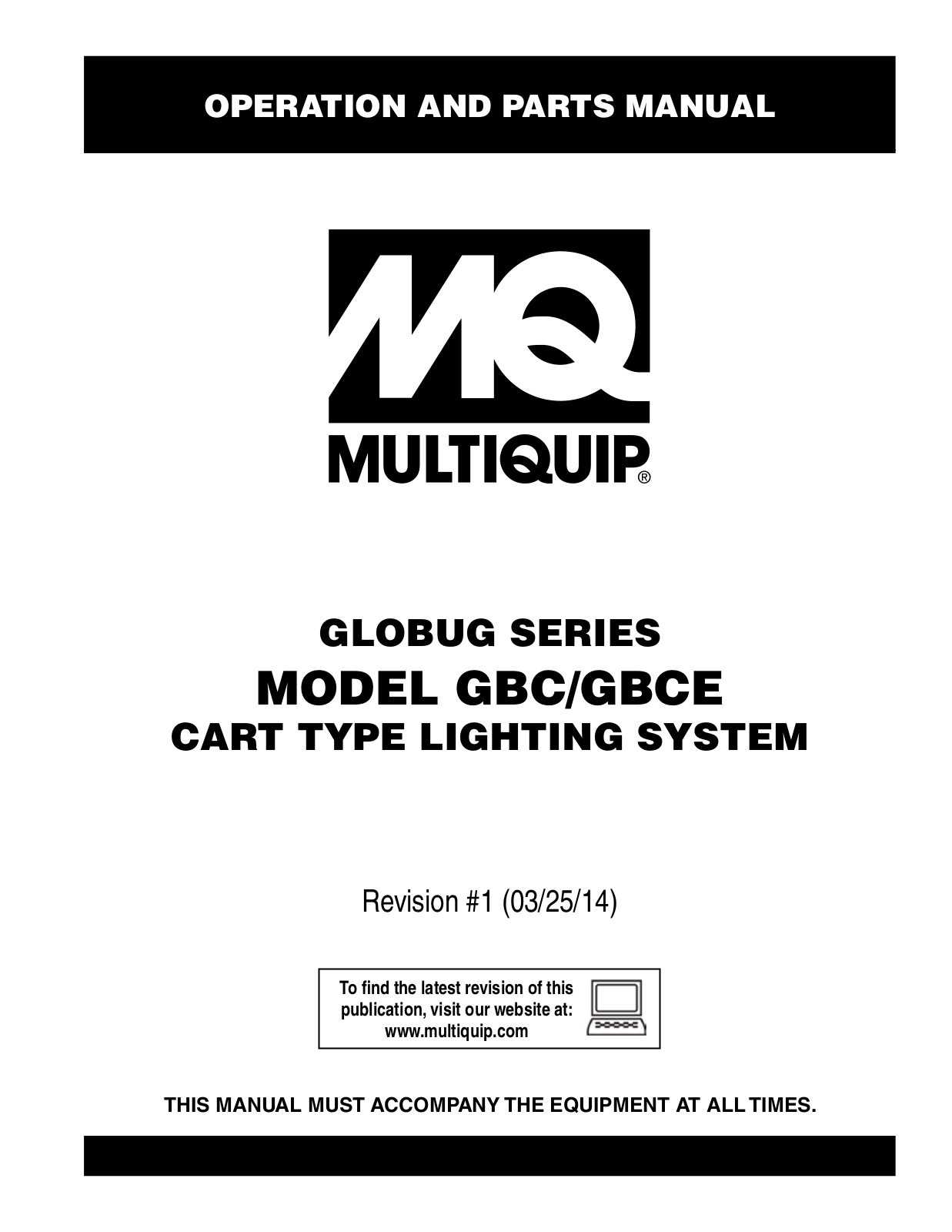 Multiquip gbe-gbce User Manual