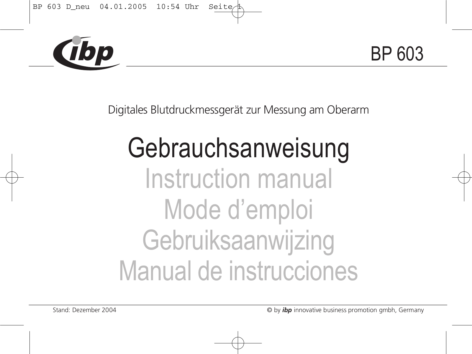 Ibp BP 603 User Manual