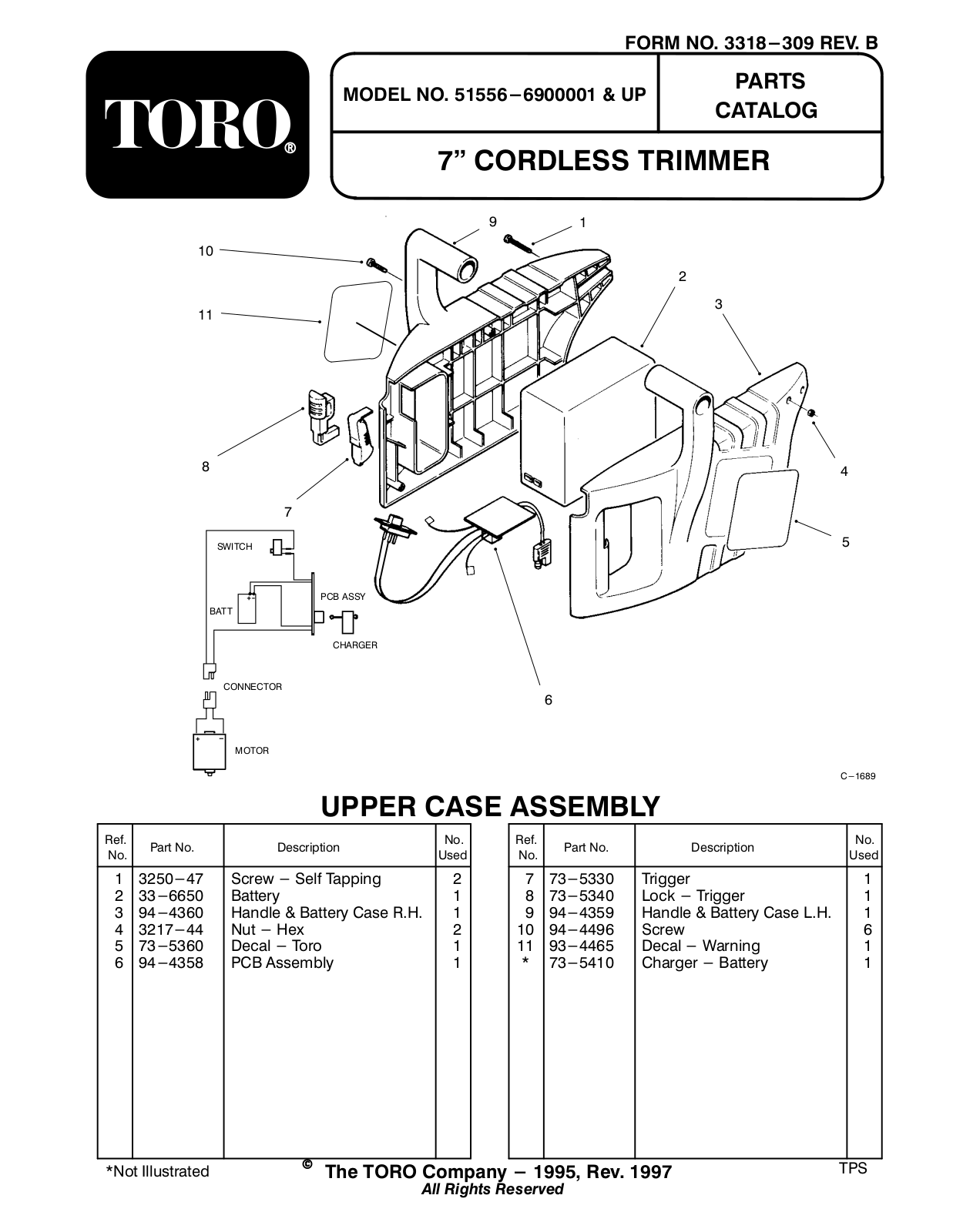 Toro 51556 Parts Catalogue