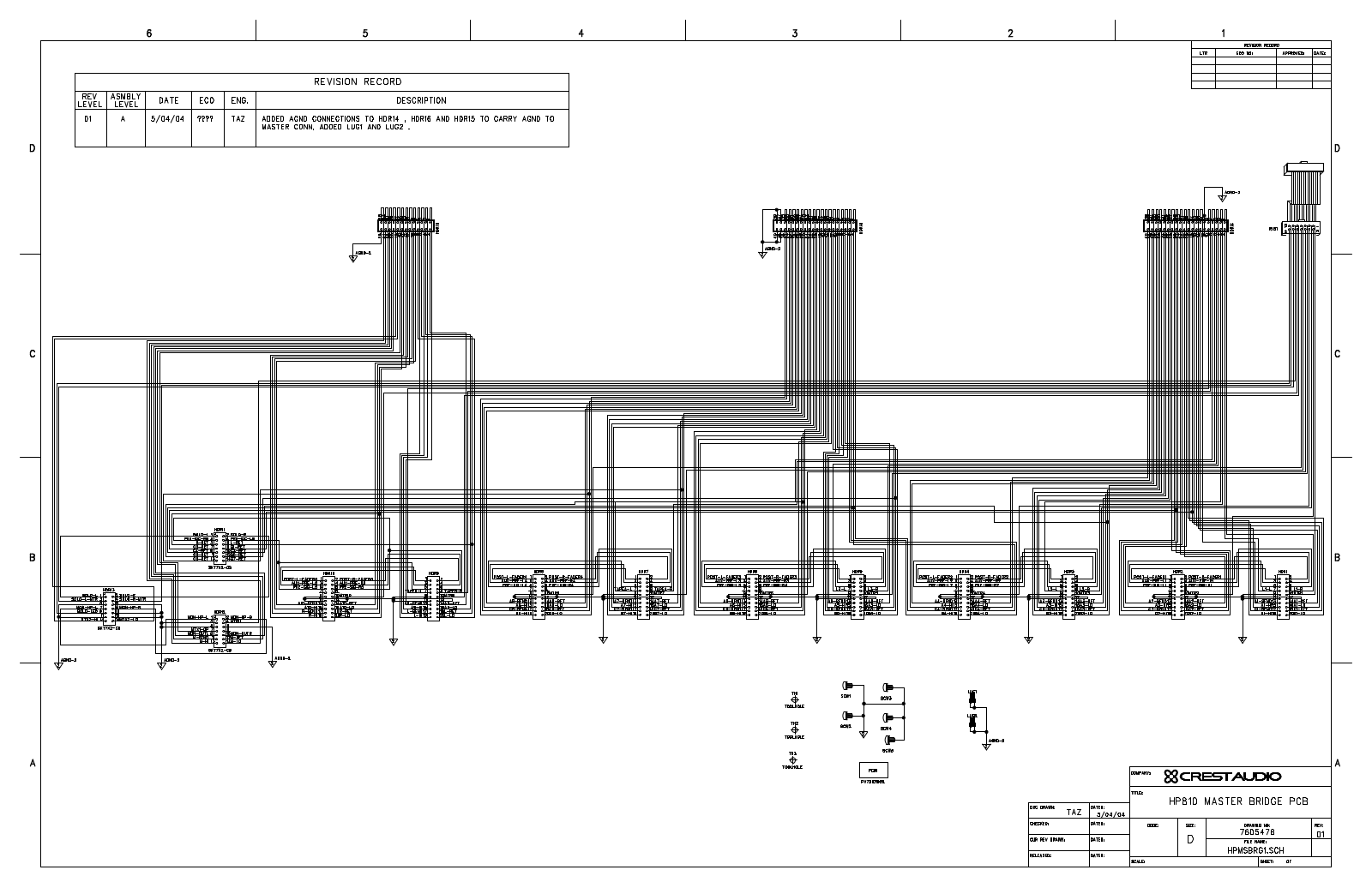 Crest HP8-Set, HP-8-MstrBrdg-1 Schematic