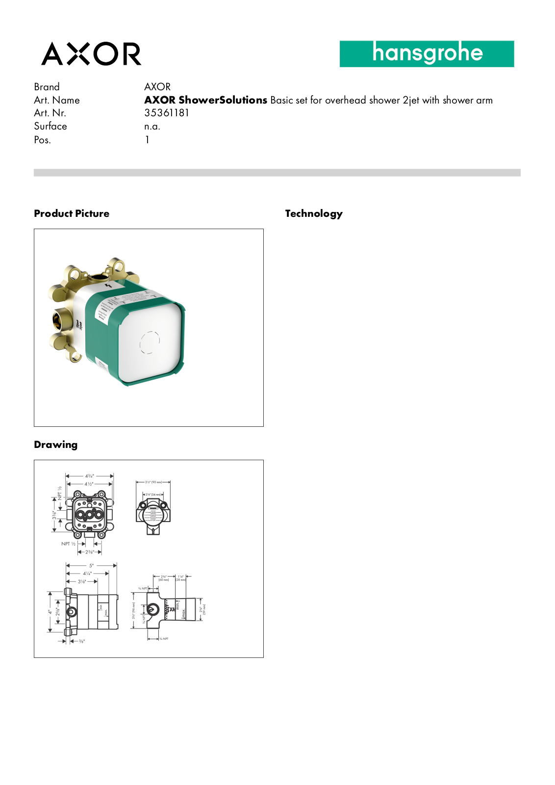 Axor BDJZ1230 Specifications - ManualMachine.com