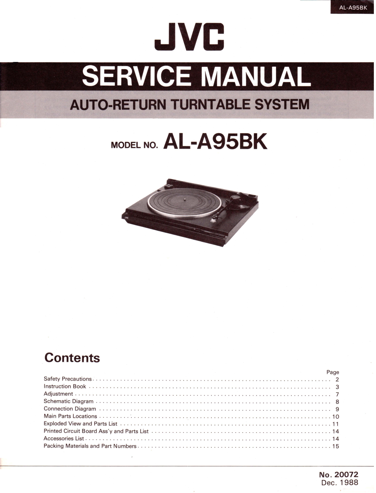 Jvc AL-A95BK Service Manual