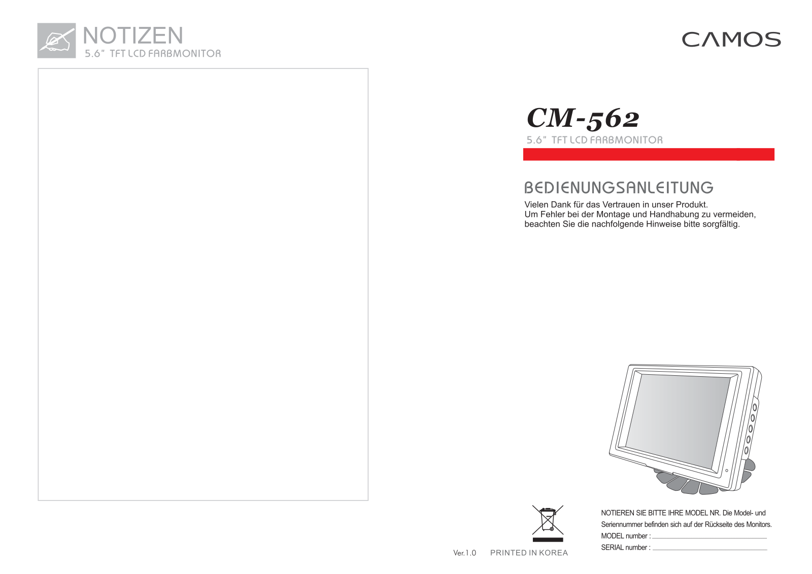 Camos CM-562 User guide