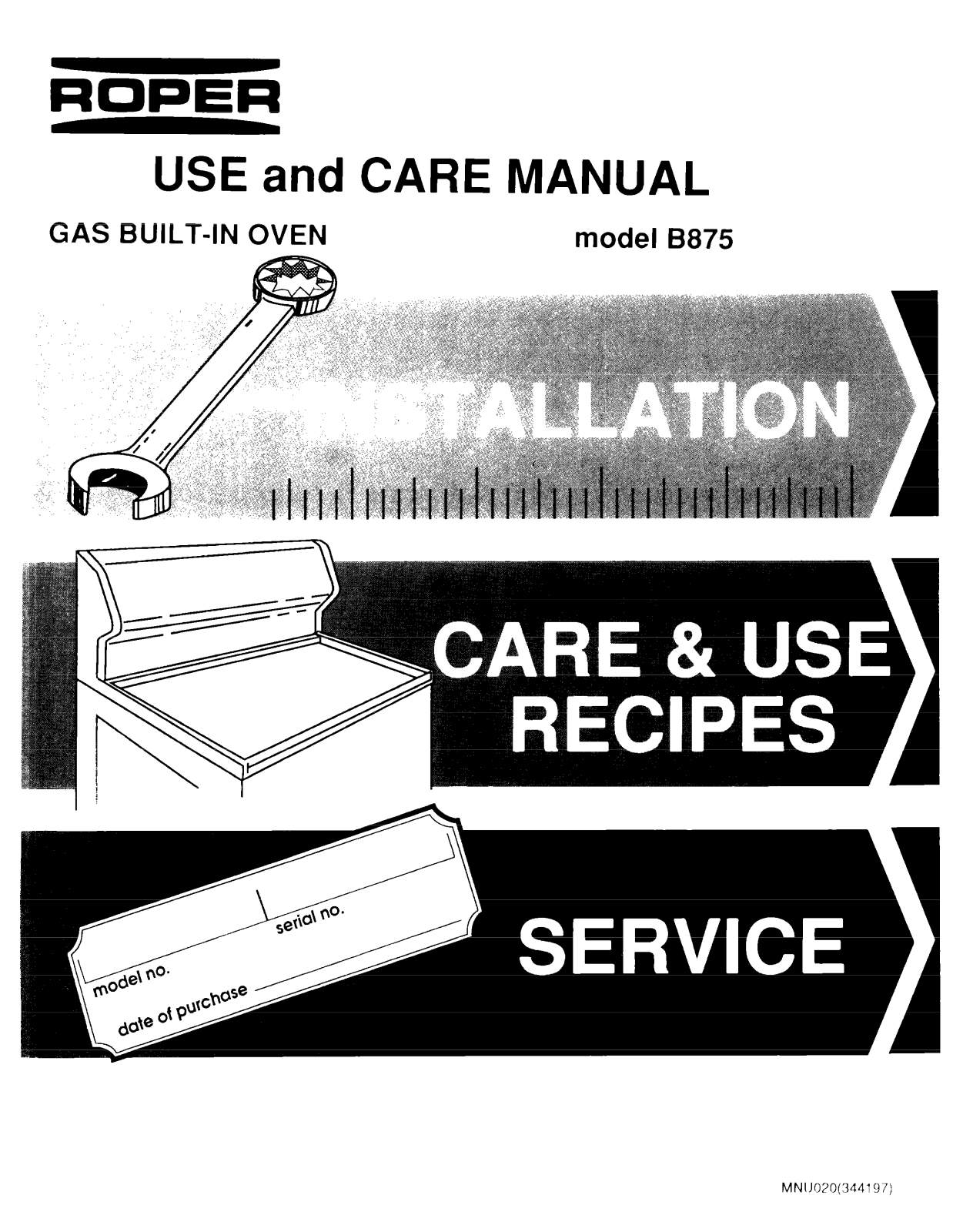 Roper MN11020, B875 User Manual - ManualMachine.com